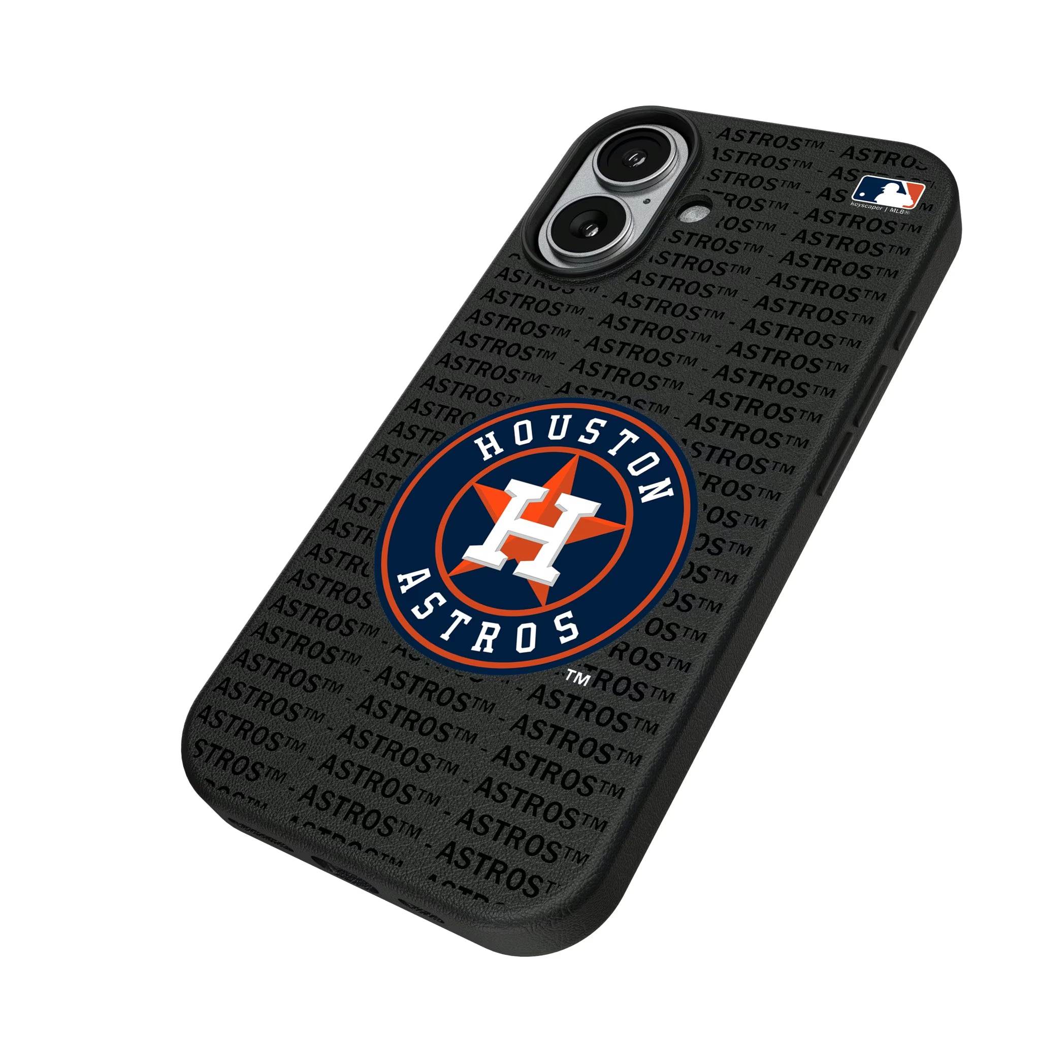 Houston Astros Text Backdrop iPhone MagSafe Compatible Phone Case for Apple iPhone - Isometric View#Device_iPhone 17