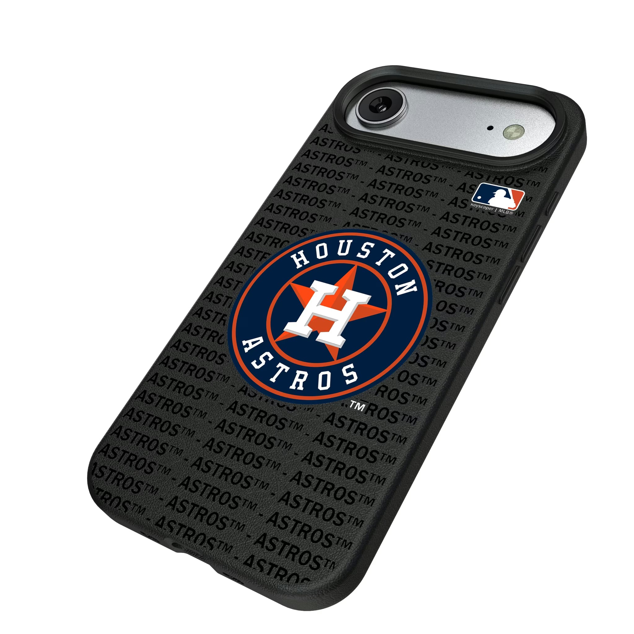 Houston Astros Text Backdrop iPhone MagSafe Compatible Phone Case for Apple iPhone - Isometric View#Device_iPhone Air
