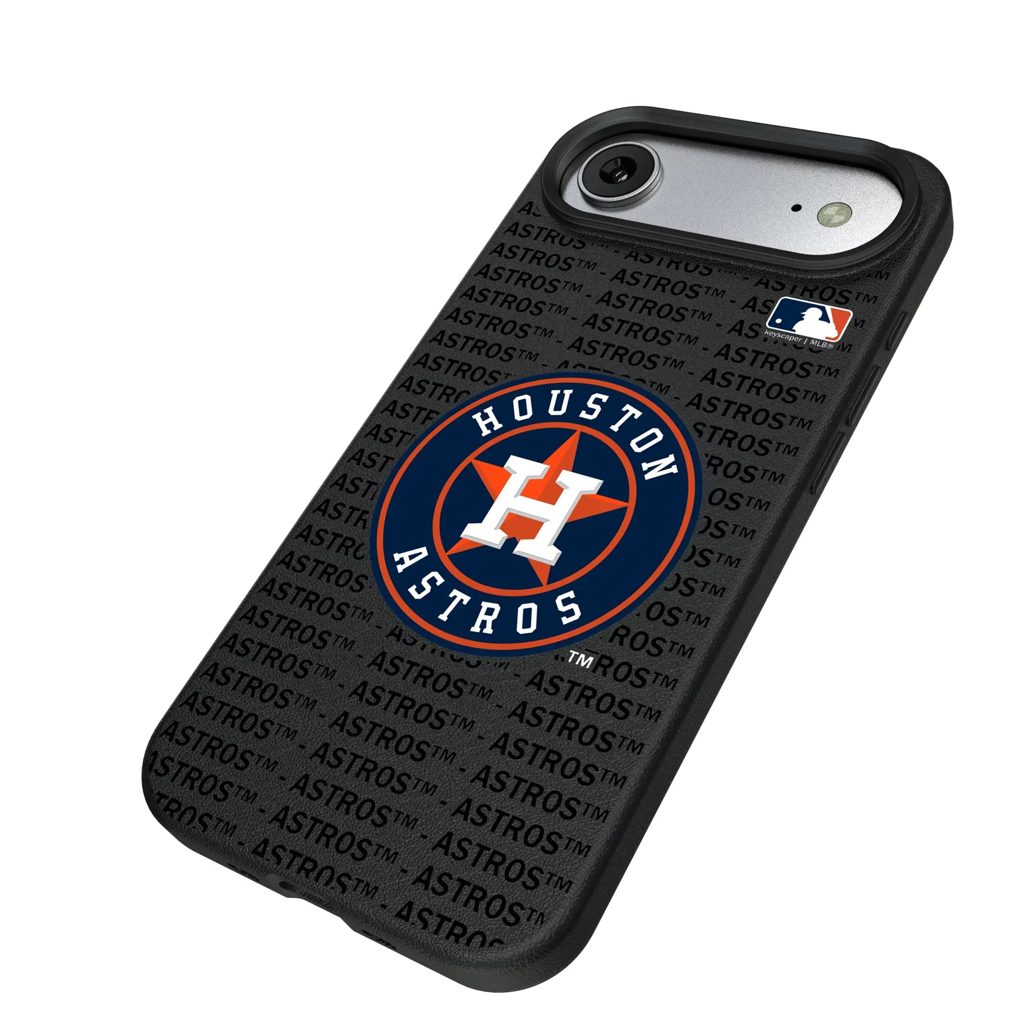 Houston Astros Text Backdrop iPhone MagSafe Compatible Phone Case for Apple iPhone - Isometric View#Device_iPhone Air
