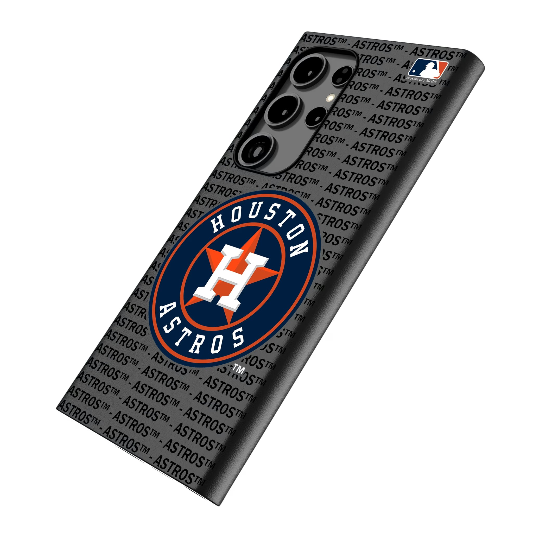 Houston Astros Text Backdrop Galaxy MagSafe Compatible Phone Case for Samsung Galaxy - Isometric View