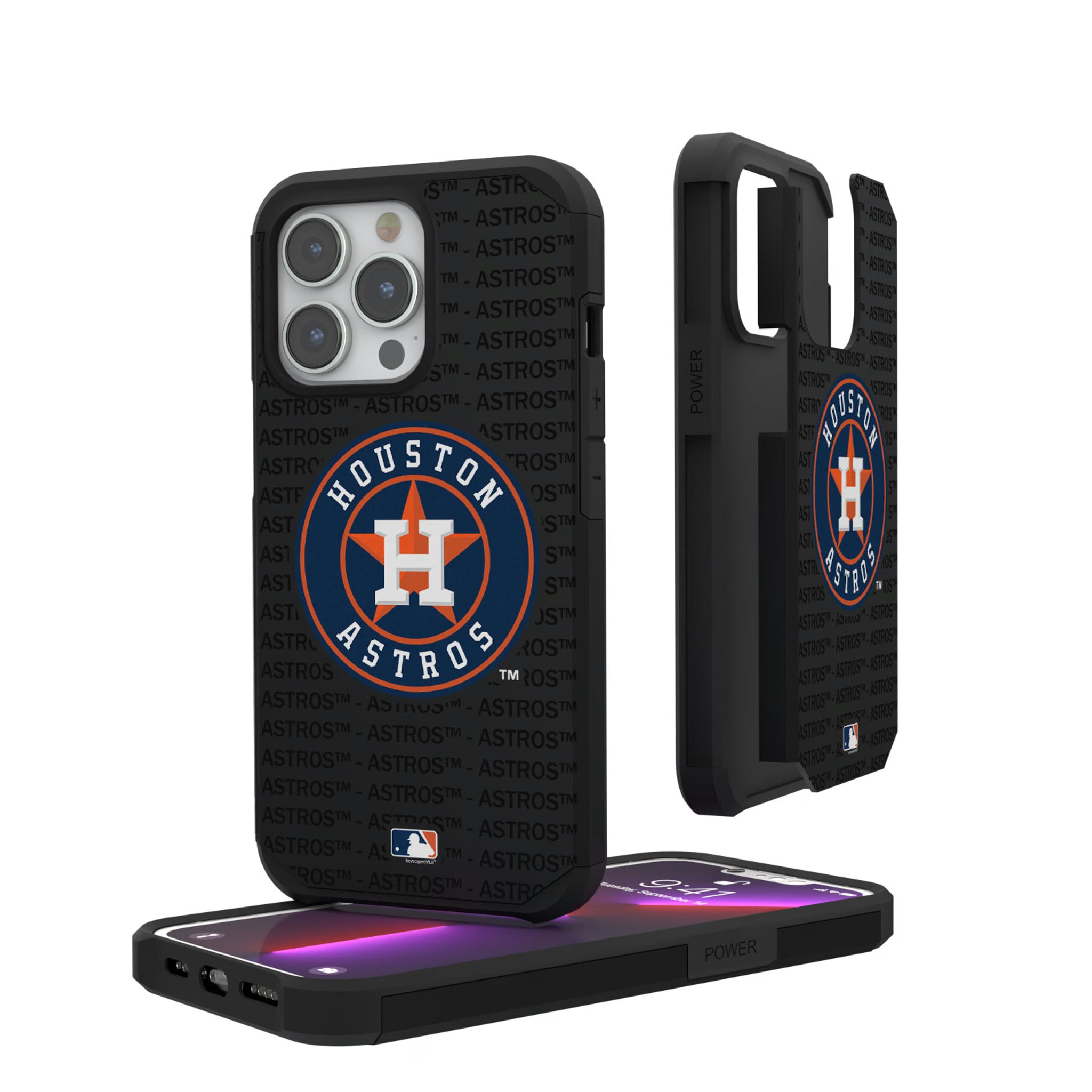 Houston Astros Text Backdrop iPhone Rugged Phone Case for Apple iPhone