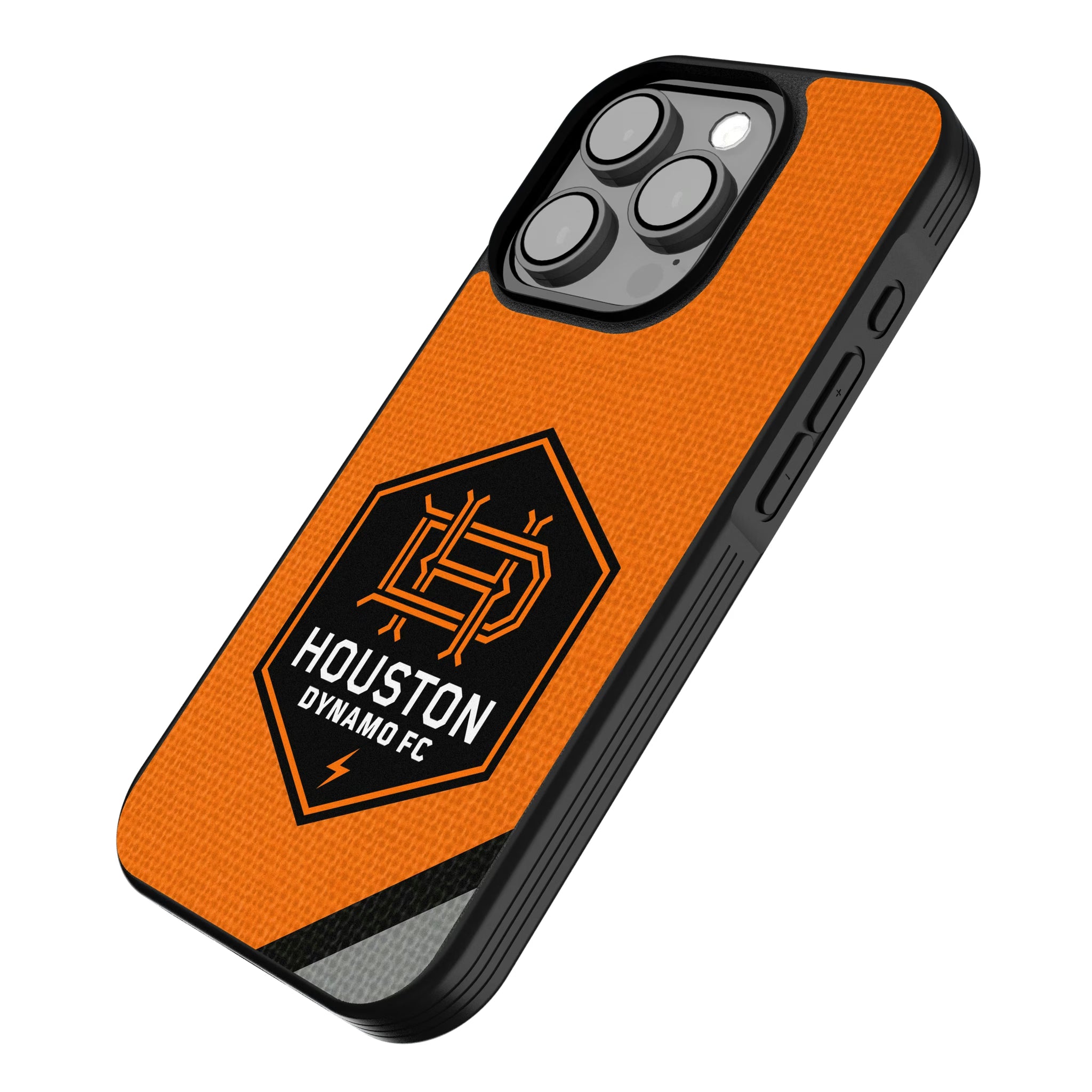 Houston Dynamo Diagonal Stripe iPhone Bump Phone Case for Apple iPhone - Isometric View