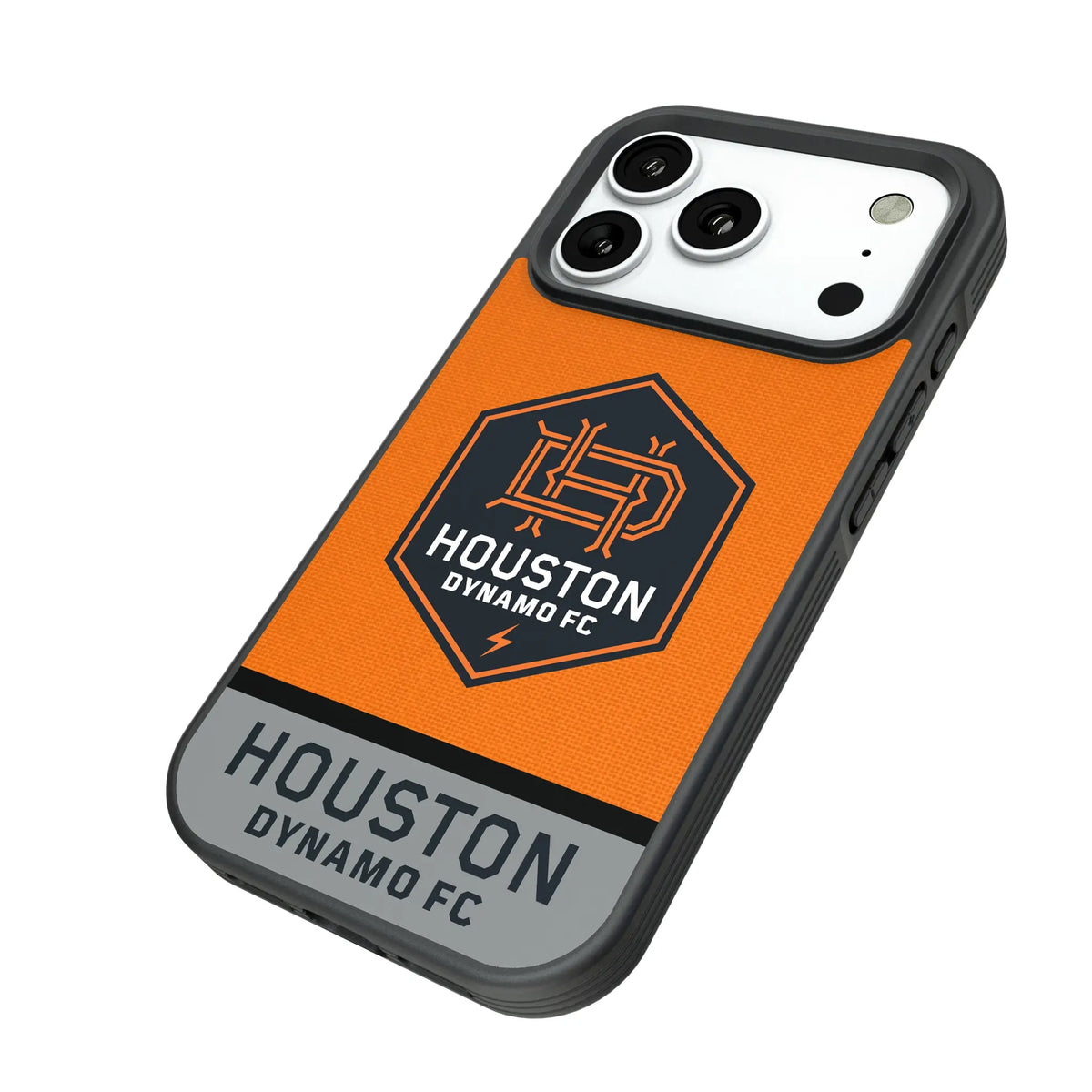 Houston Dynamo Endzone Solid iPhone Bump Phone Case for Apple iPhone - Isometric View#Device_iPhone 18 Pro
