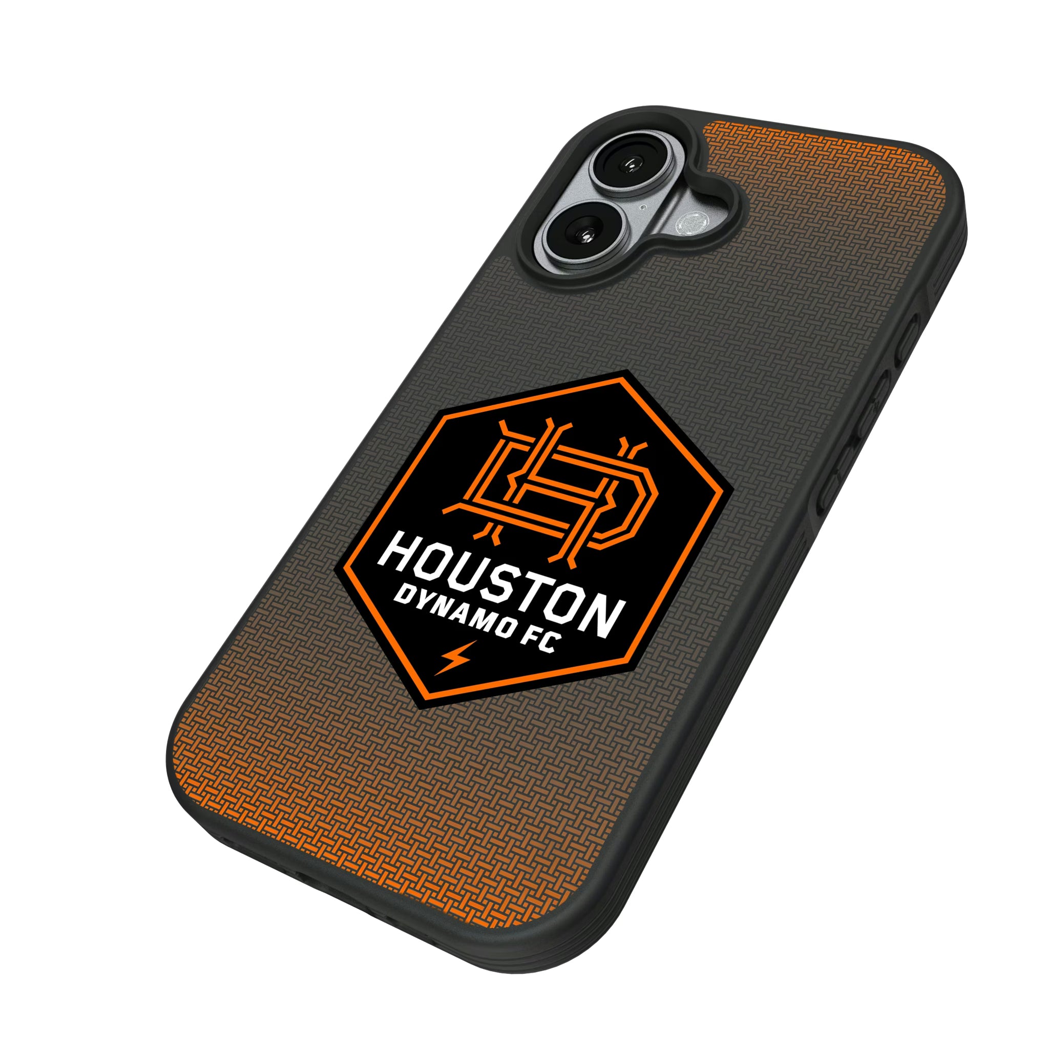 Houston Dynamo Linen iPhone Bump Phone Case for Apple iPhone - Isometric View#Device_iPhone 17