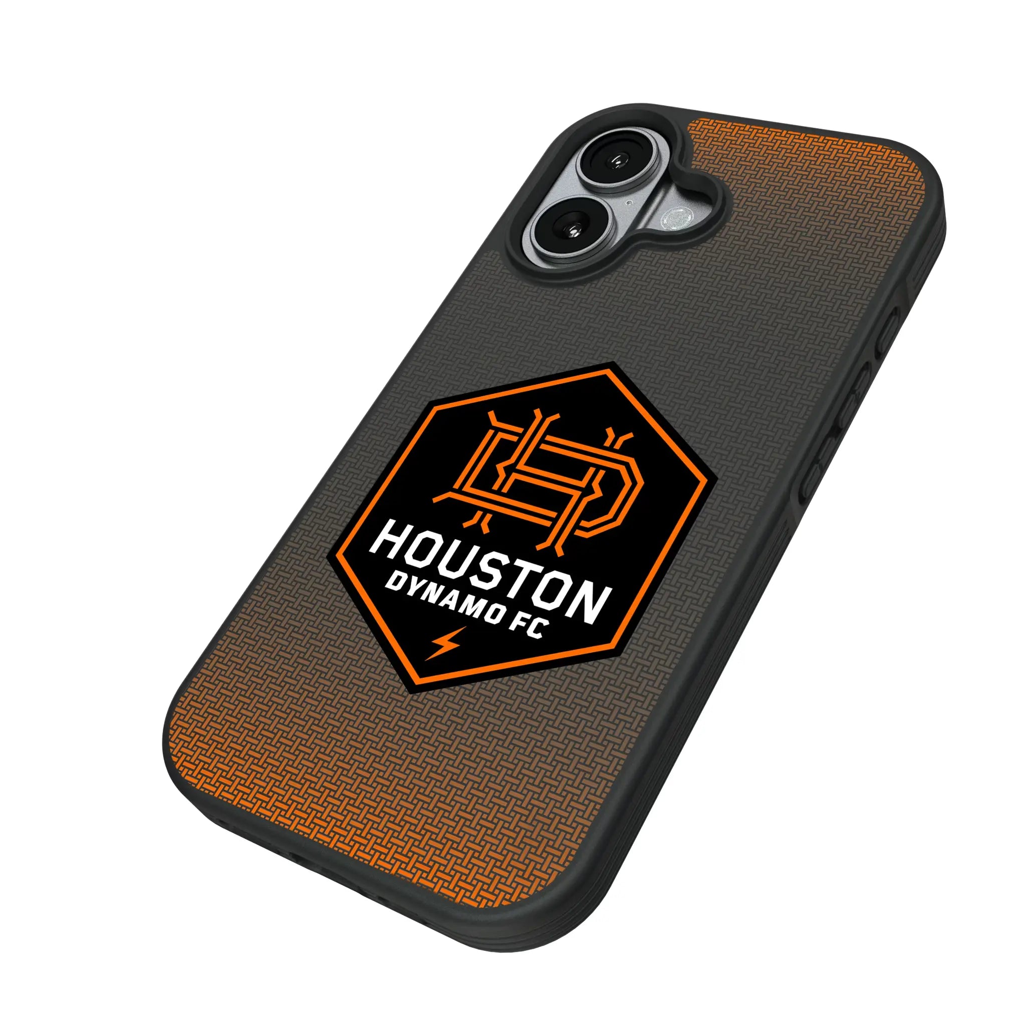 Houston Dynamo Linen iPhone Bump Phone Case for Apple iPhone - Isometric View#Device_iPhone 17