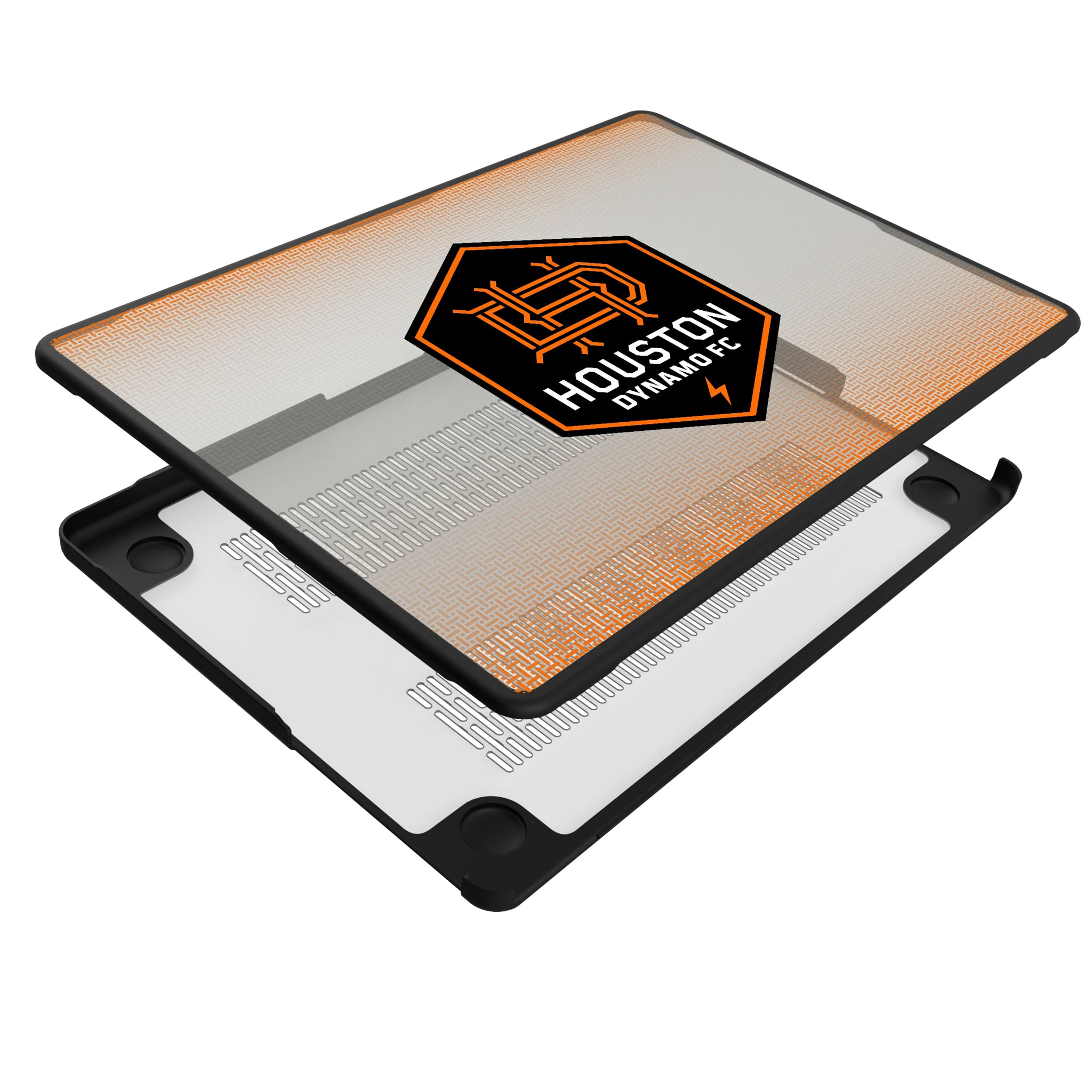 Houston Dynamo Linen MacBook Laptop Case for Apple MacBook - Isometric View#Device_MacBook Pro (14-inch, 2021) / MacBook Pro (14-inch, 2023) / MacBook Pro (14-inch, 2024)