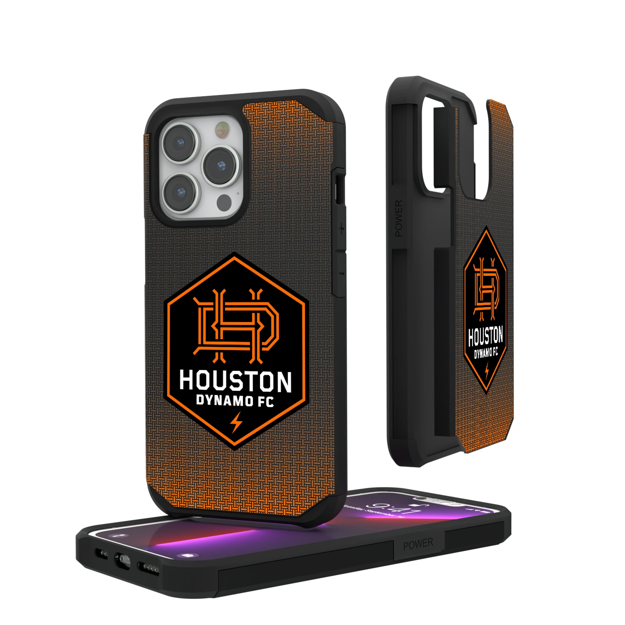 Houston Dynamo Linen iPhone Rugged Phone Case for Apple iPhone#Device_iPhone 13 Pro