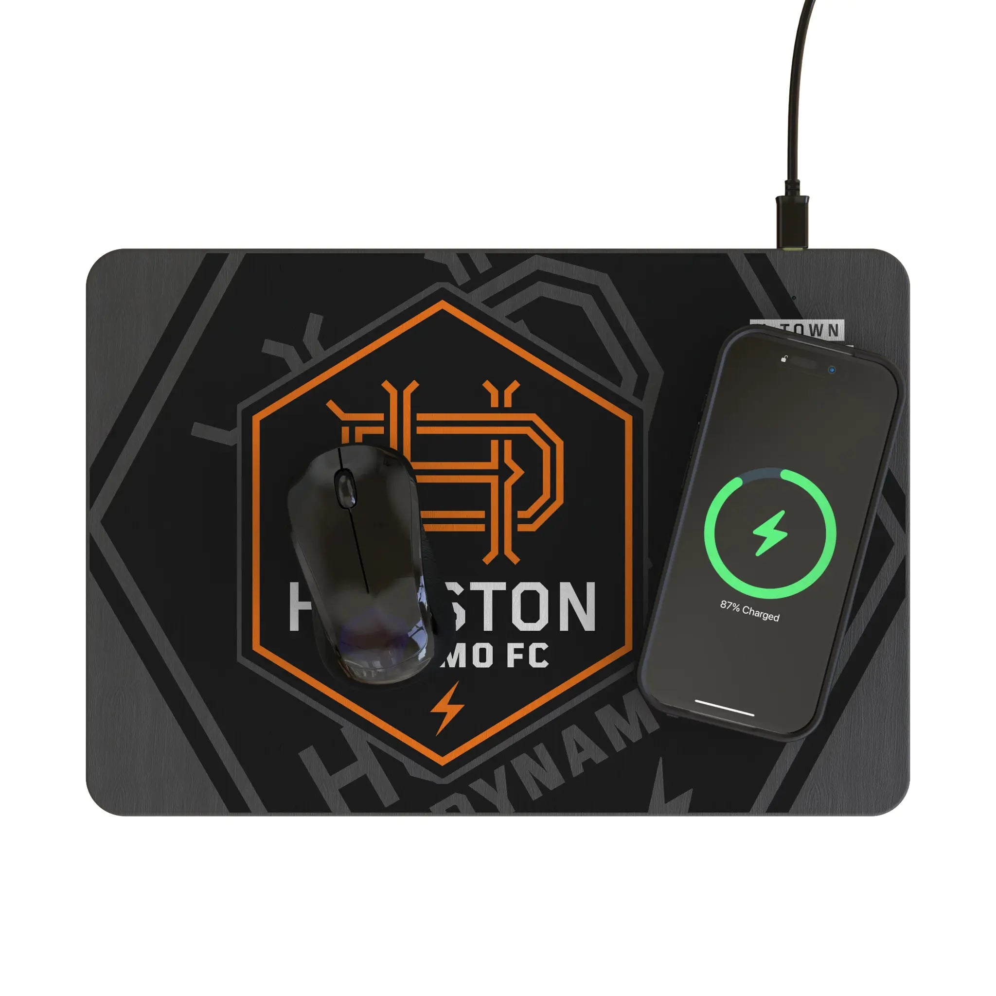 Houston Dynamo Monocolor Tilt 15-Watt Wireless Charger and Mouse Pad - Lifestyle