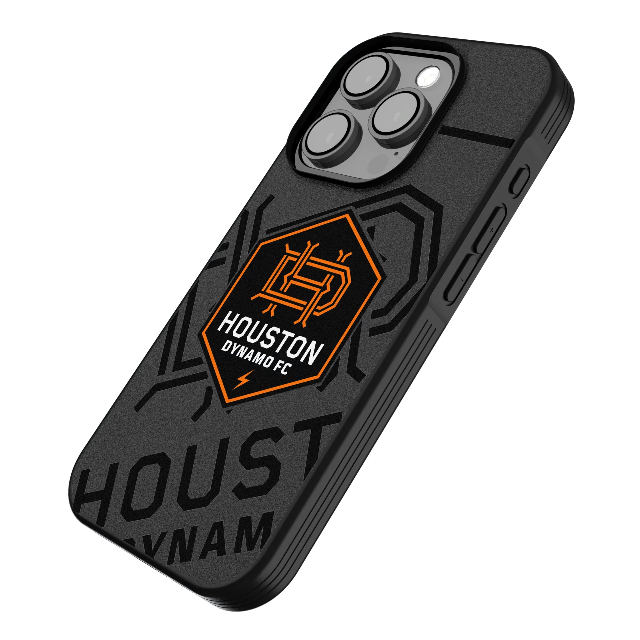 Houston Dynamo Monocolor Tilt iPhone Bump Phone Case for Apple iPhone - Isometric View