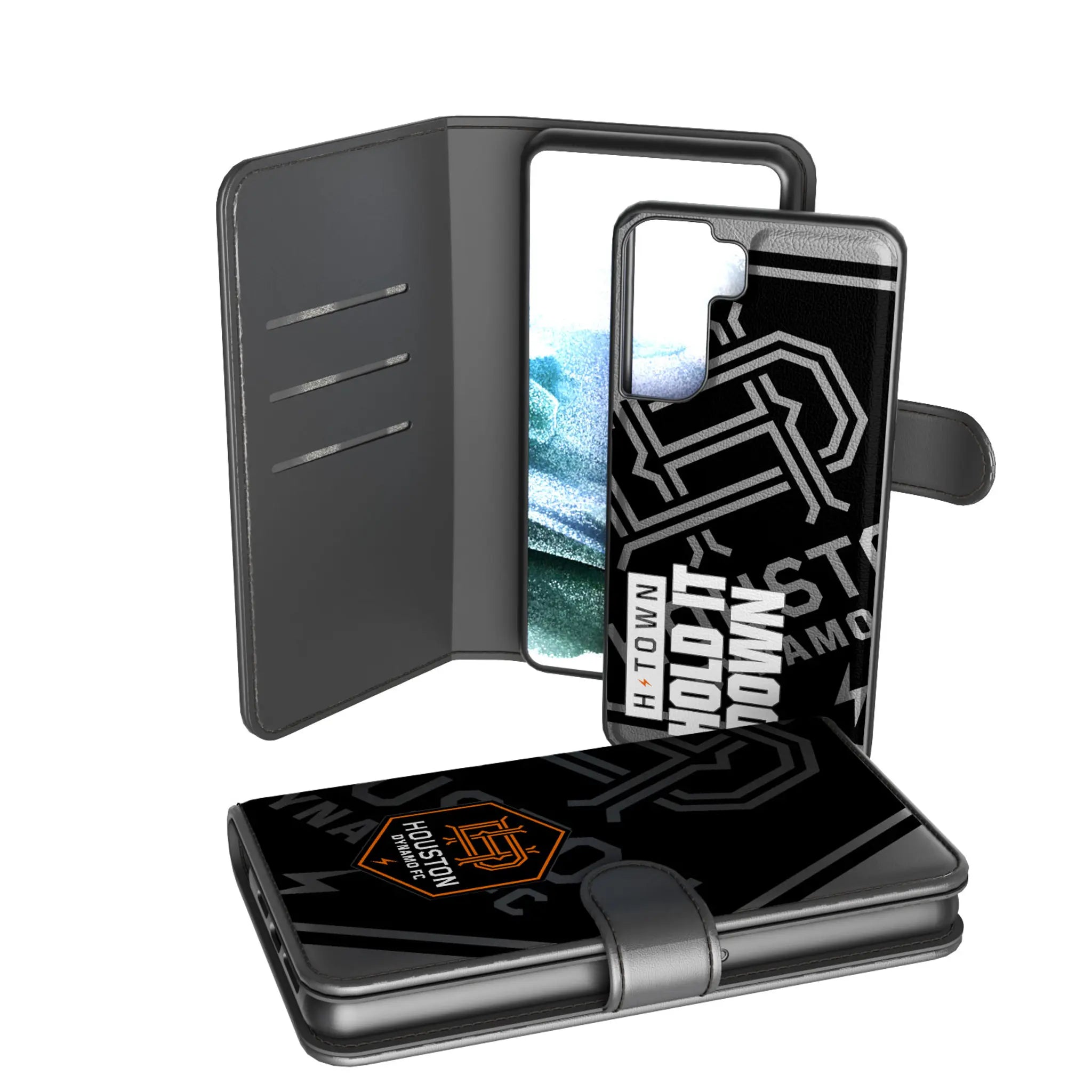 Houston Dynamo Monocolor Tilt Galaxy Wallet Phone Case for Samsung Galaxy