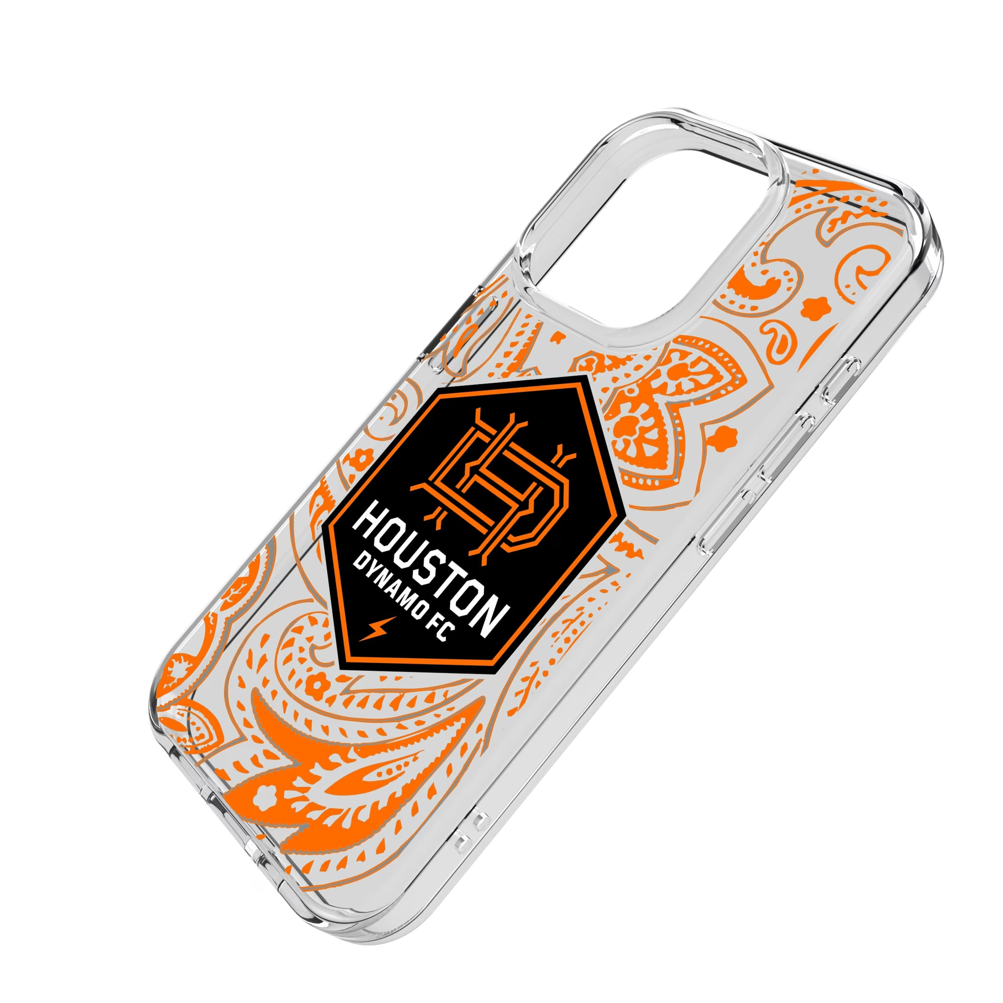 Houston Dynamo Paisley iPhone Clear Phone Case for Apple iPhone - Isometric View