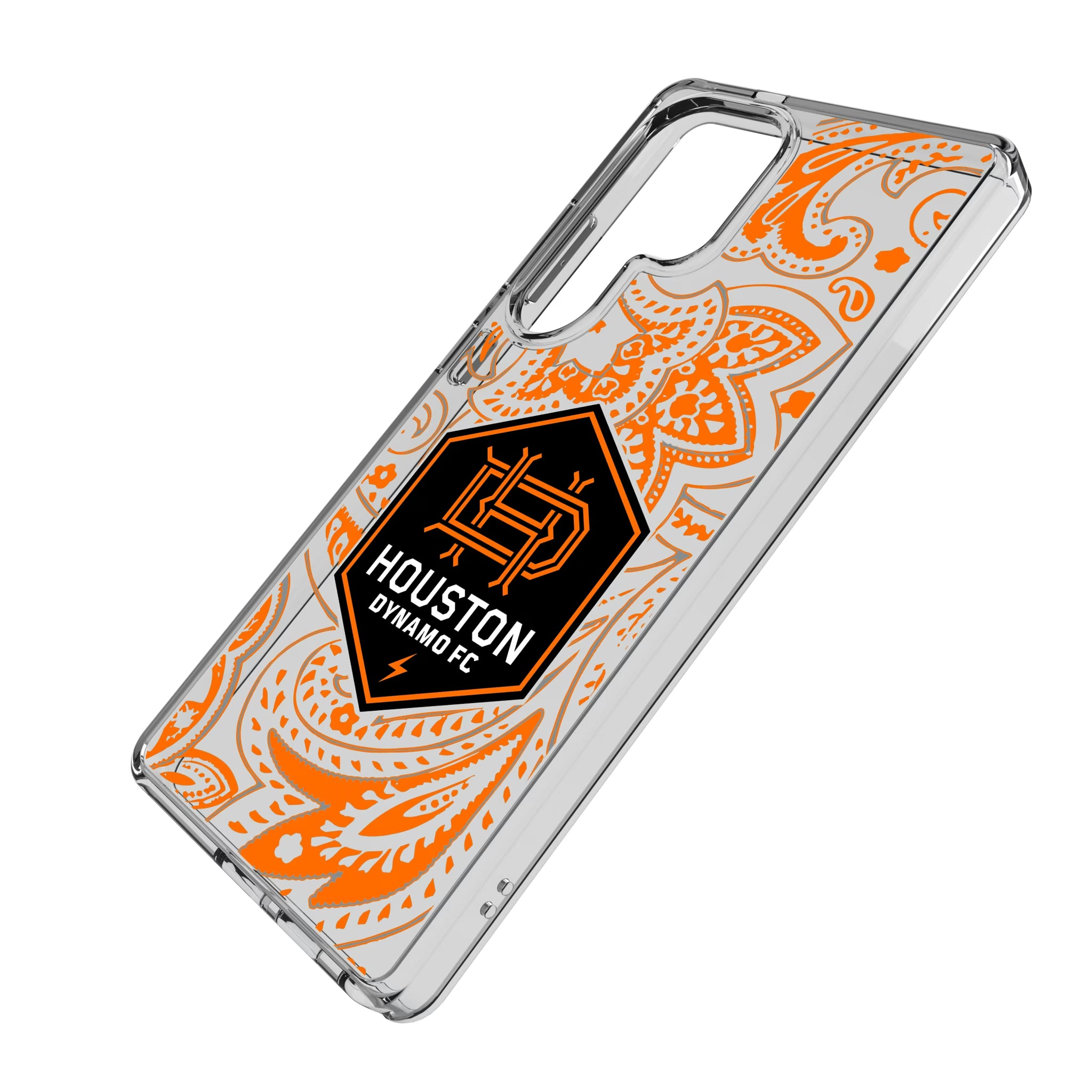 Houston Dynamo Paisley Galaxy Clear Phone Case for Samsung Galaxy - Isometric View