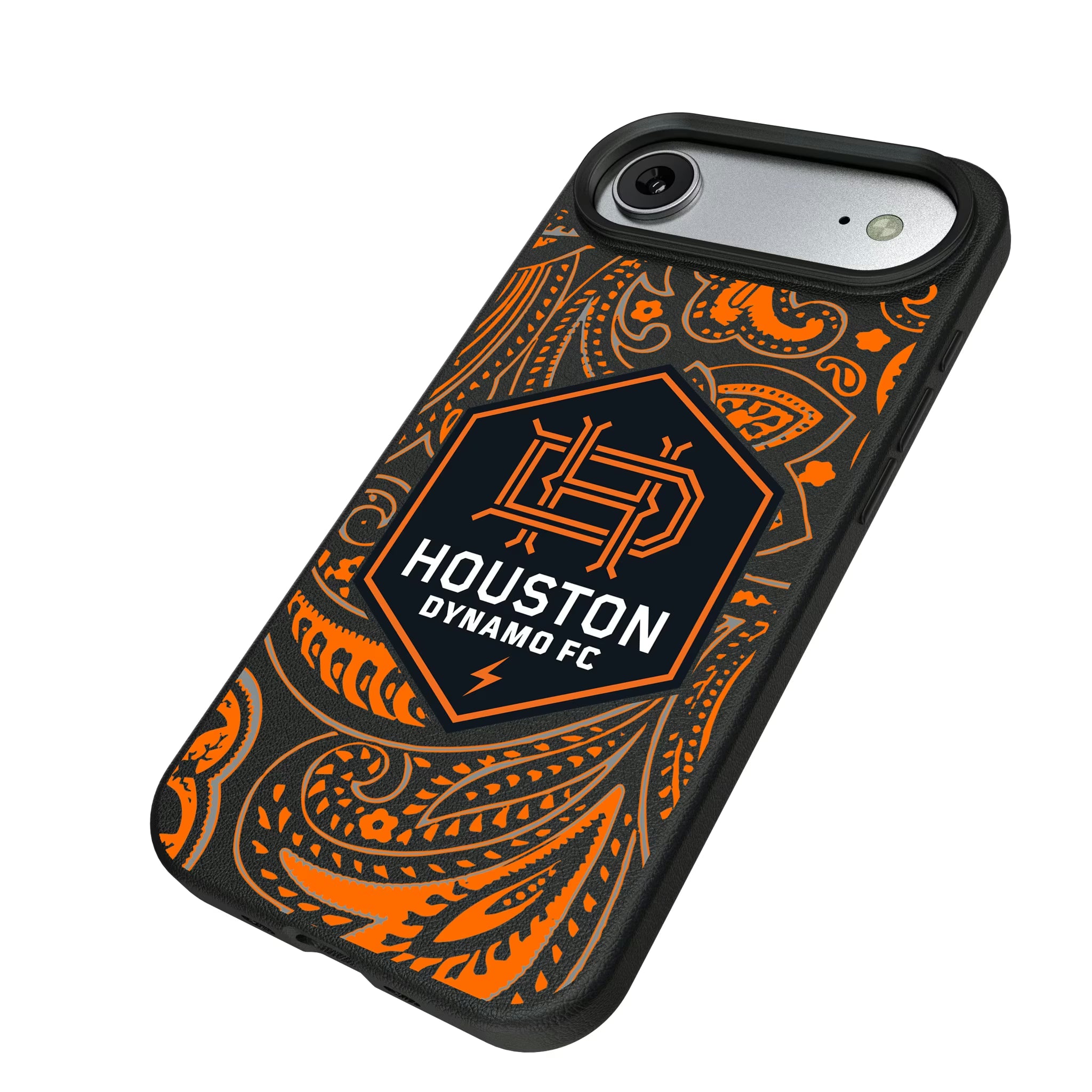 Houston Dynamo Paisley iPhone MagSafe Compatible Phone Case for Apple iPhone - Isometric View#Device_iPhone Air