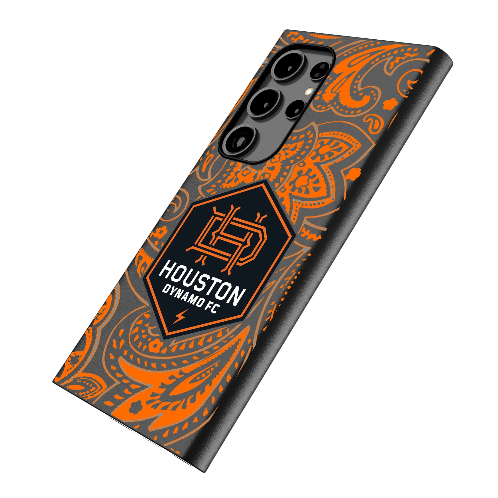 Houston Dynamo Paisley Galaxy MagSafe Compatible Phone Case for Samsung Galaxy - Isometric View