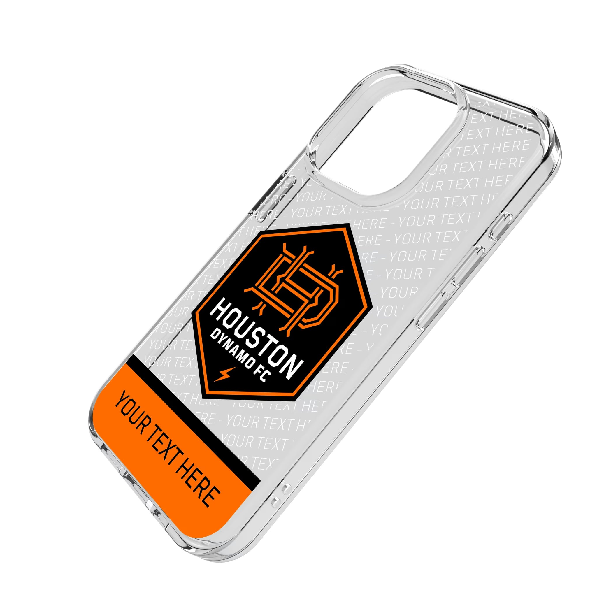 Houston Dynamo Personalized EndZone Plus iPhone Clear Phone Case for Apple iPhone - Isometric View