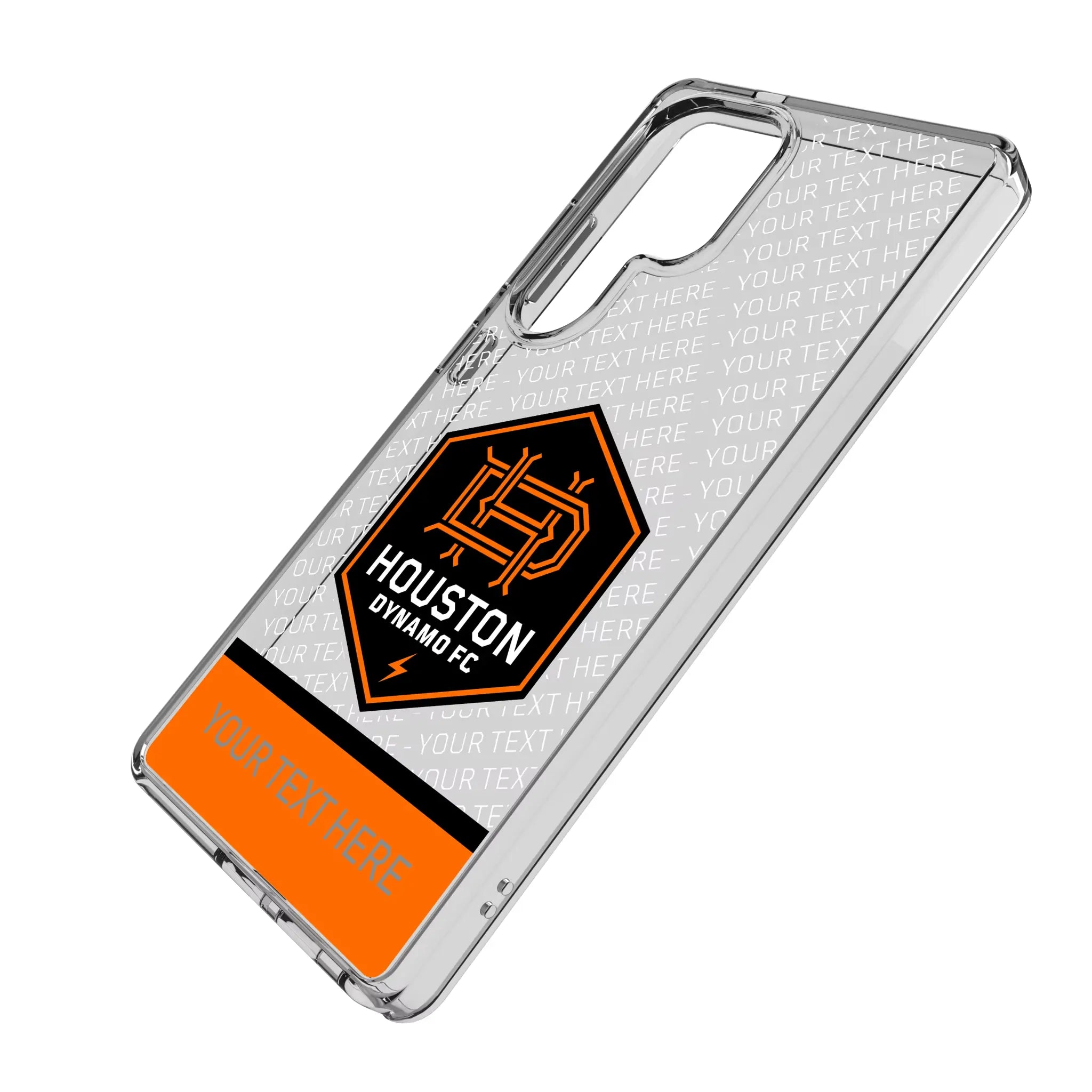 Houston Dynamo Personalized EndZone Plus Galaxy Clear Phone Case for Samsung Galaxy - Isometric View