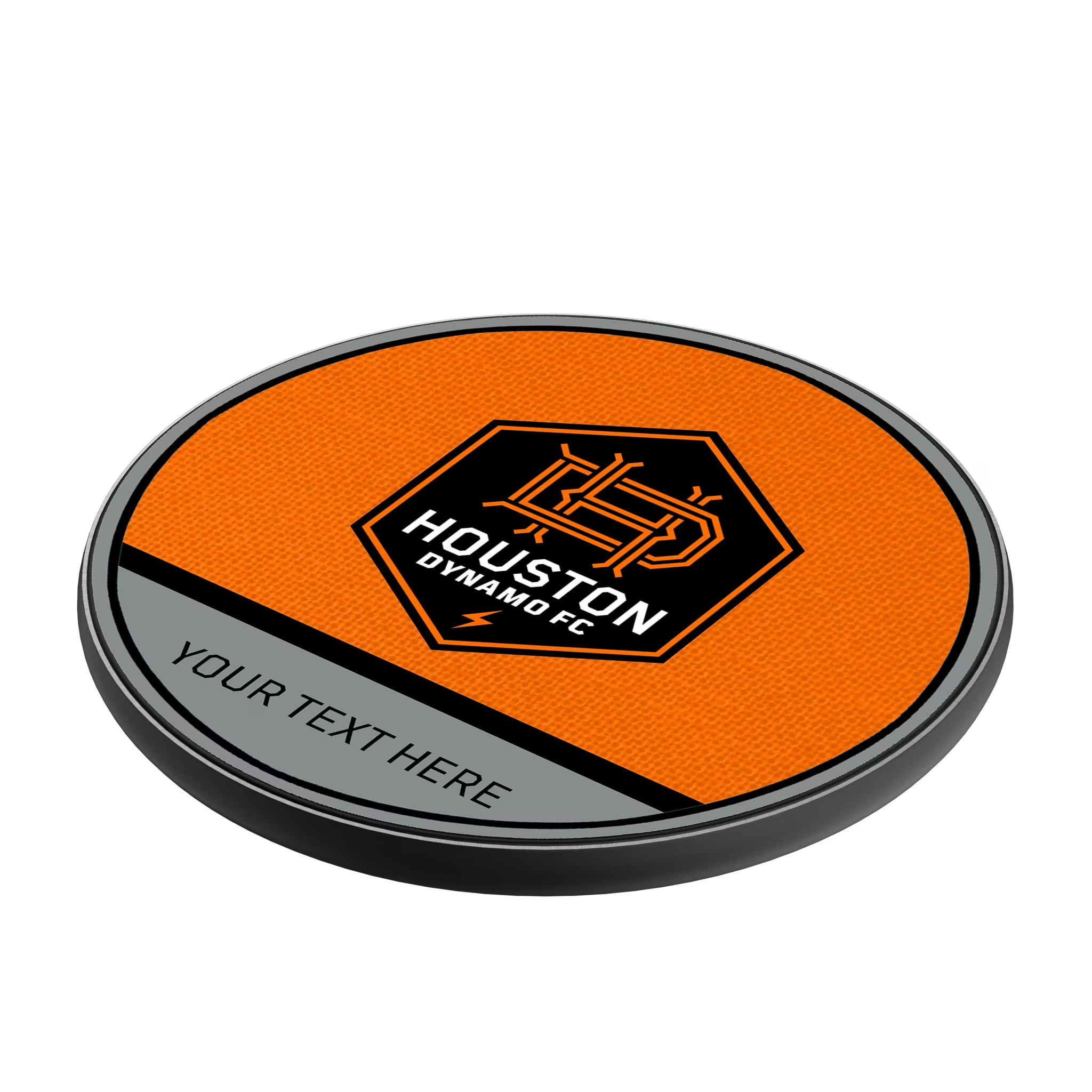 Houston Dynamo Personalized Endzone Solid 15-Watt Wireless Charger - Isometric View