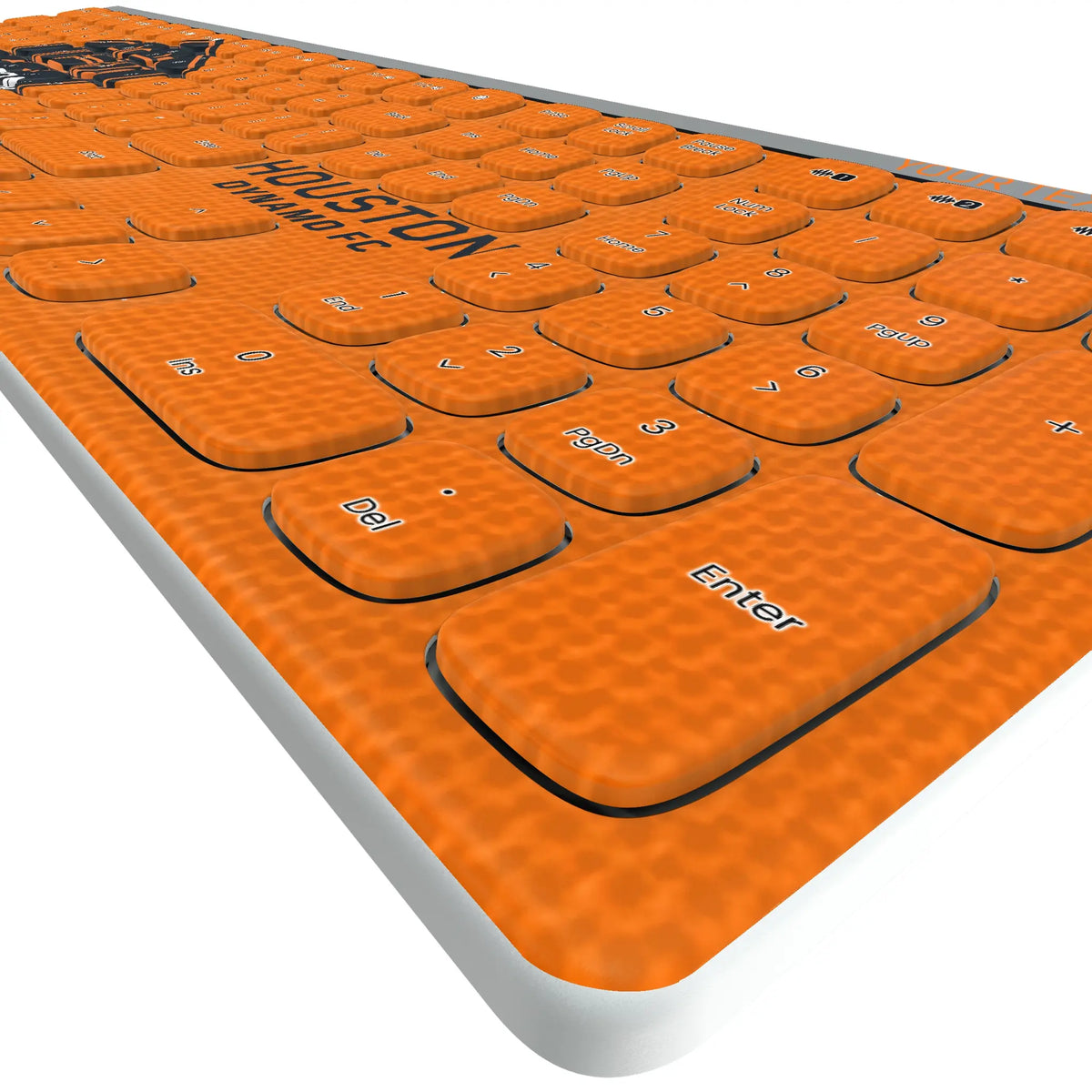 Houston Dynamo Personalized Endzone Solid KKB605 Curved Wireless Keyboard - Detail
