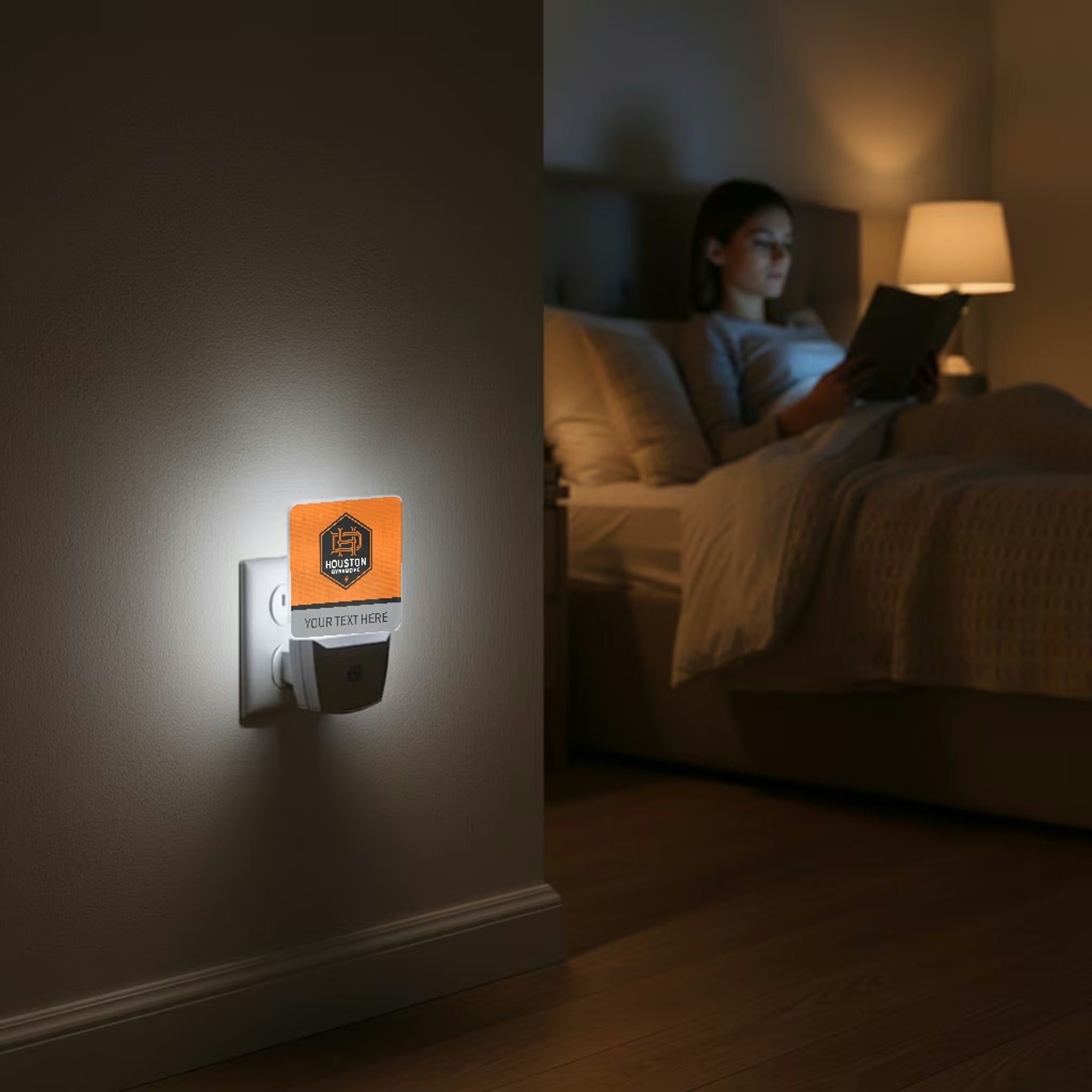 Houston Dynamo Personalized Endzone Solid Night Light 2-Pack - Lifestyle