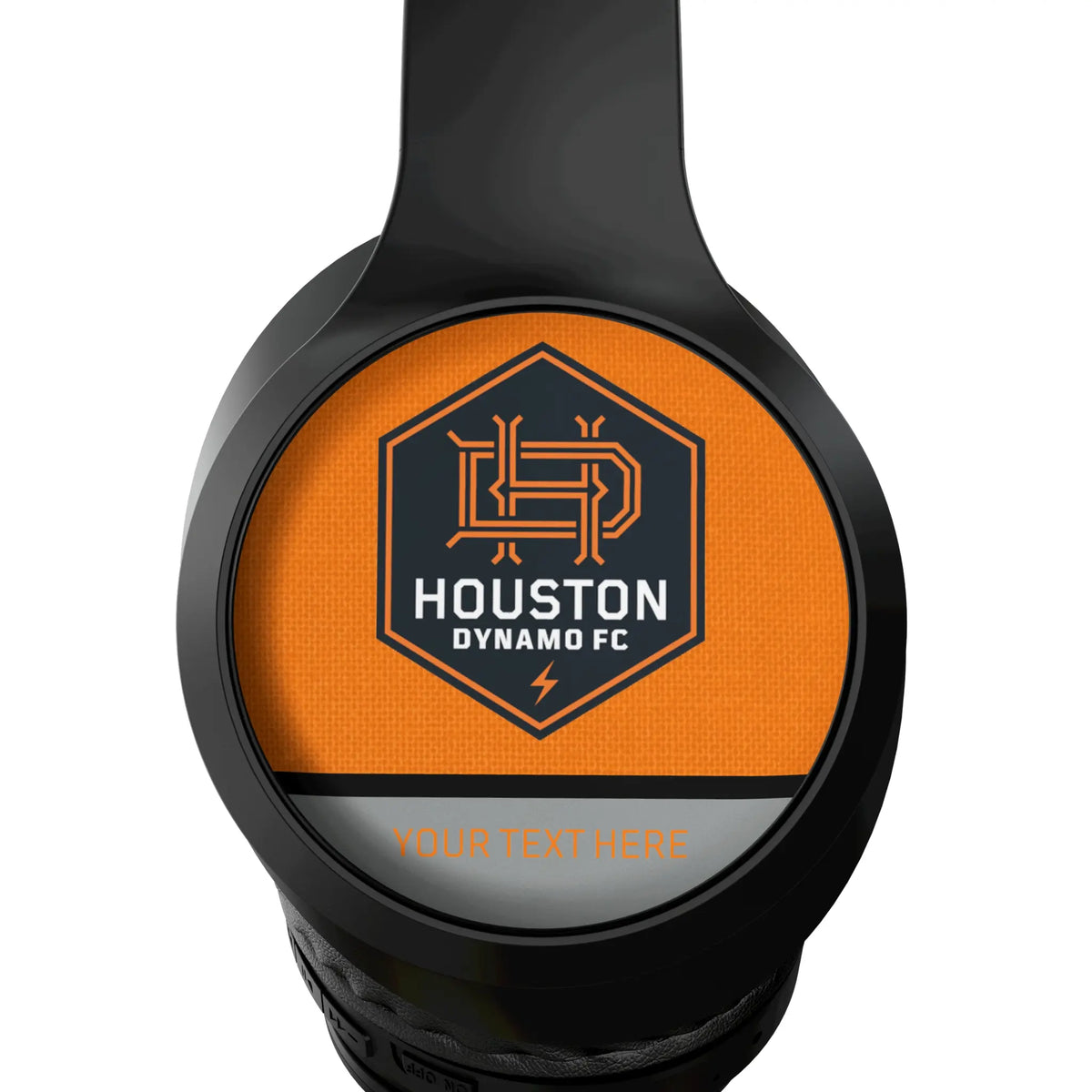 Houston Dynamo Personalized Endzone Solid Wireless Over-Ear Headphones With Case - Detail