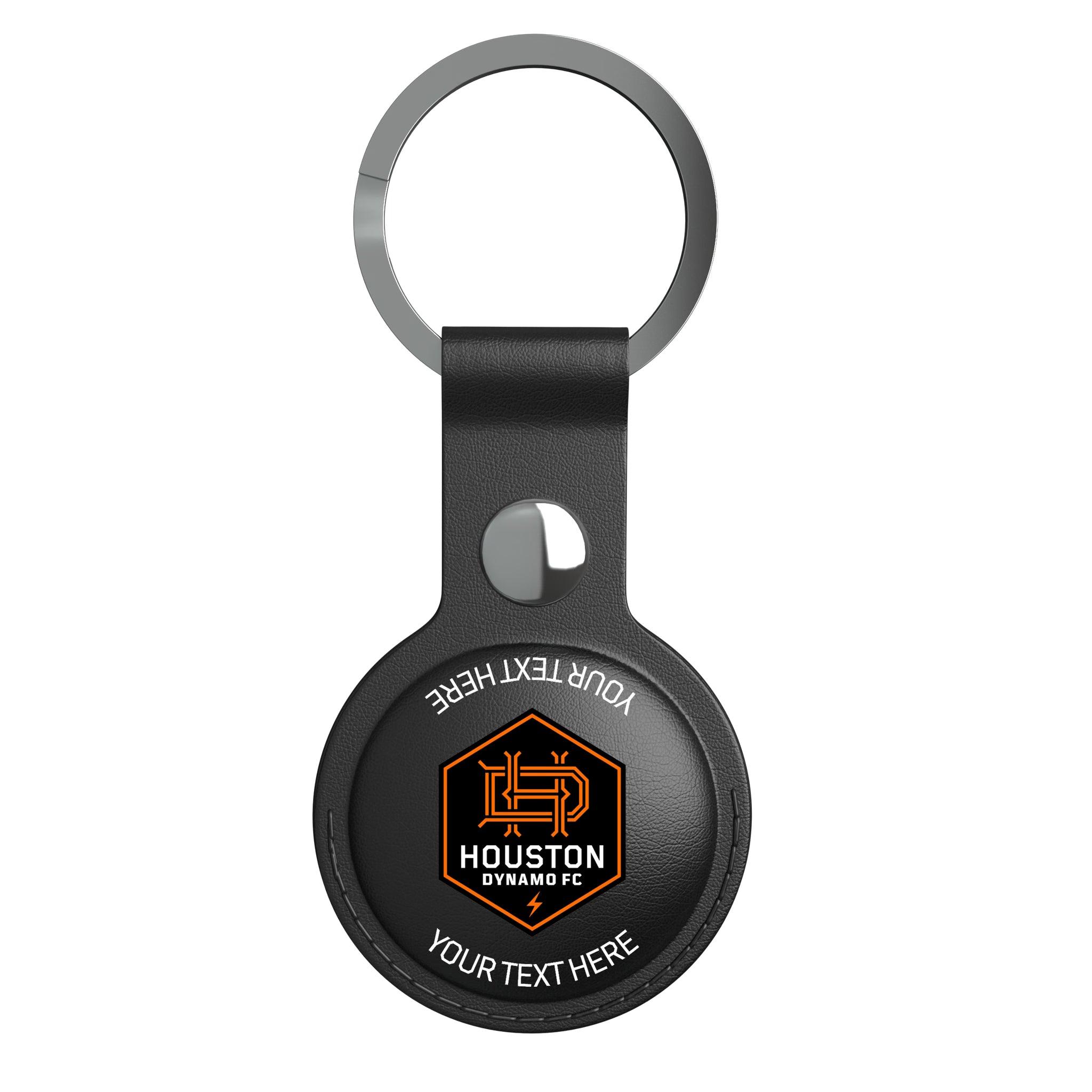 Houston Dynamo Personalized Insignia AirTag Black Airtag Holder