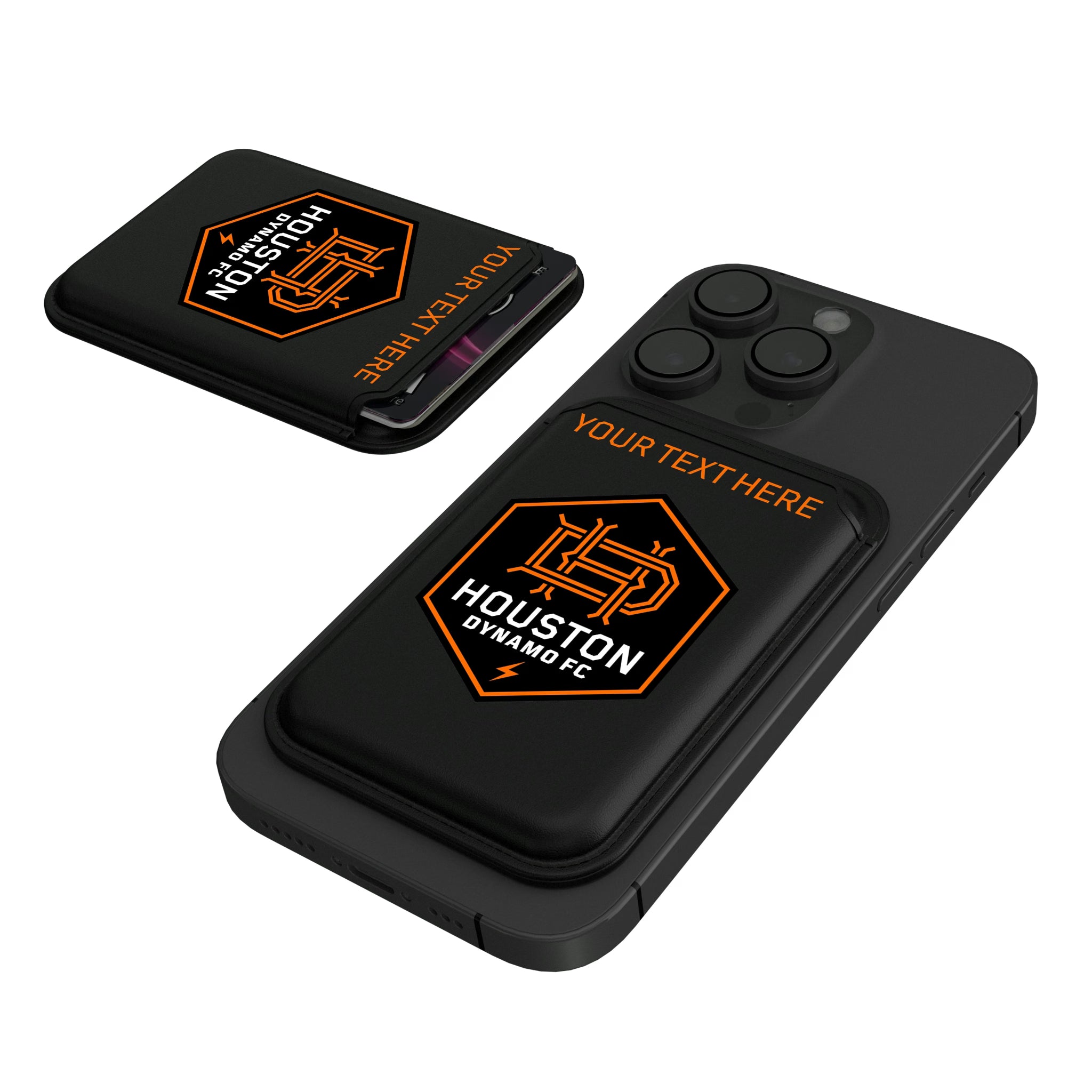 Houston Dynamo Personalized Insignia Black Magnetic Credit Card Wallet