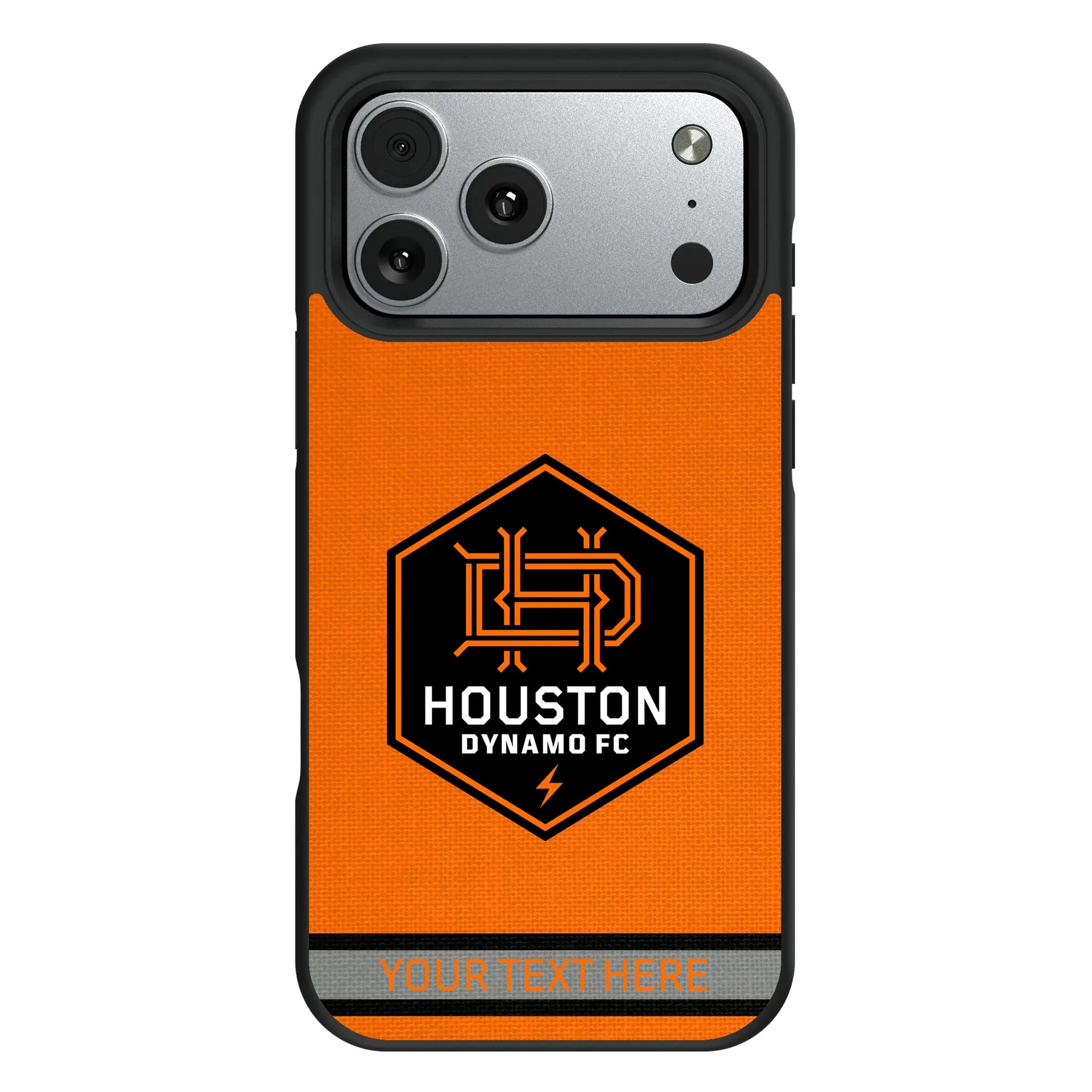 Houston Dynamo Personalized Stripe iPhone Bump Phone Case for Apple iPhone#Device_iPhone 17 Pro Max