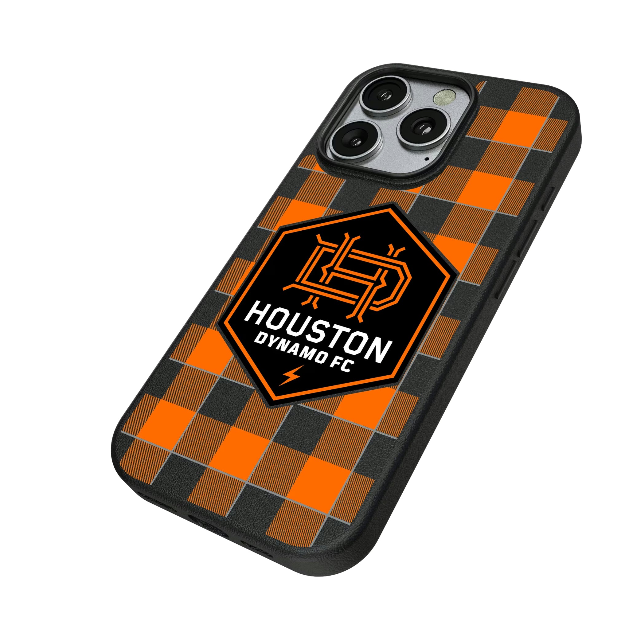 Houston Dynamo Plaid iPhone MagSafe Compatible Phone Case for Apple iPhone - Isometric View