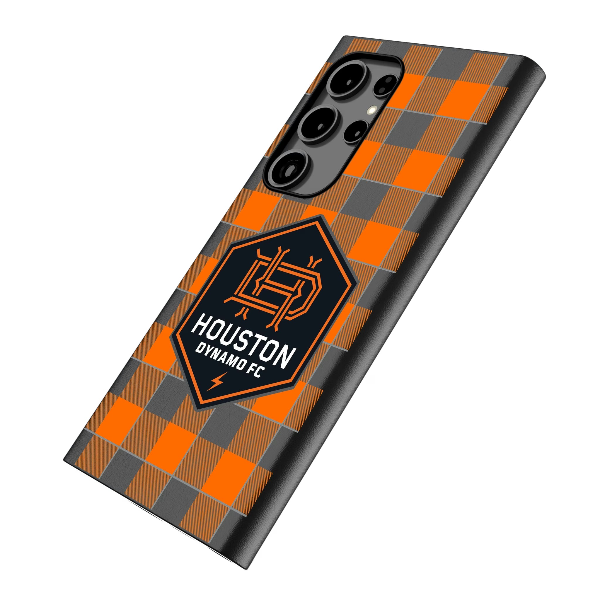 Houston Dynamo Plaid Galaxy MagSafe Compatible Phone Case for Samsung Galaxy - Isometric View