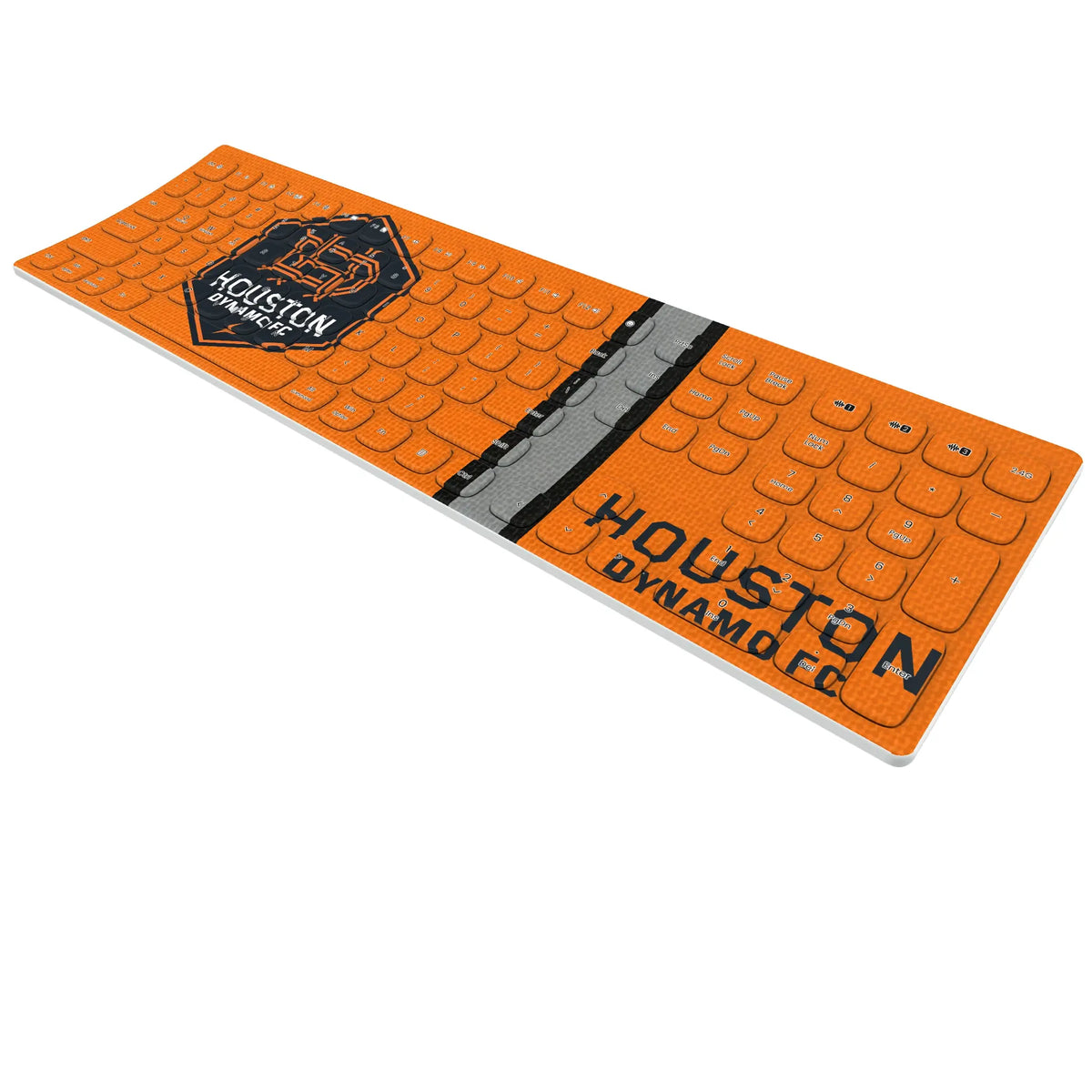 Houston Dynamo Stripe KKB605 Curved Wireless Keyboard - Isometric View
