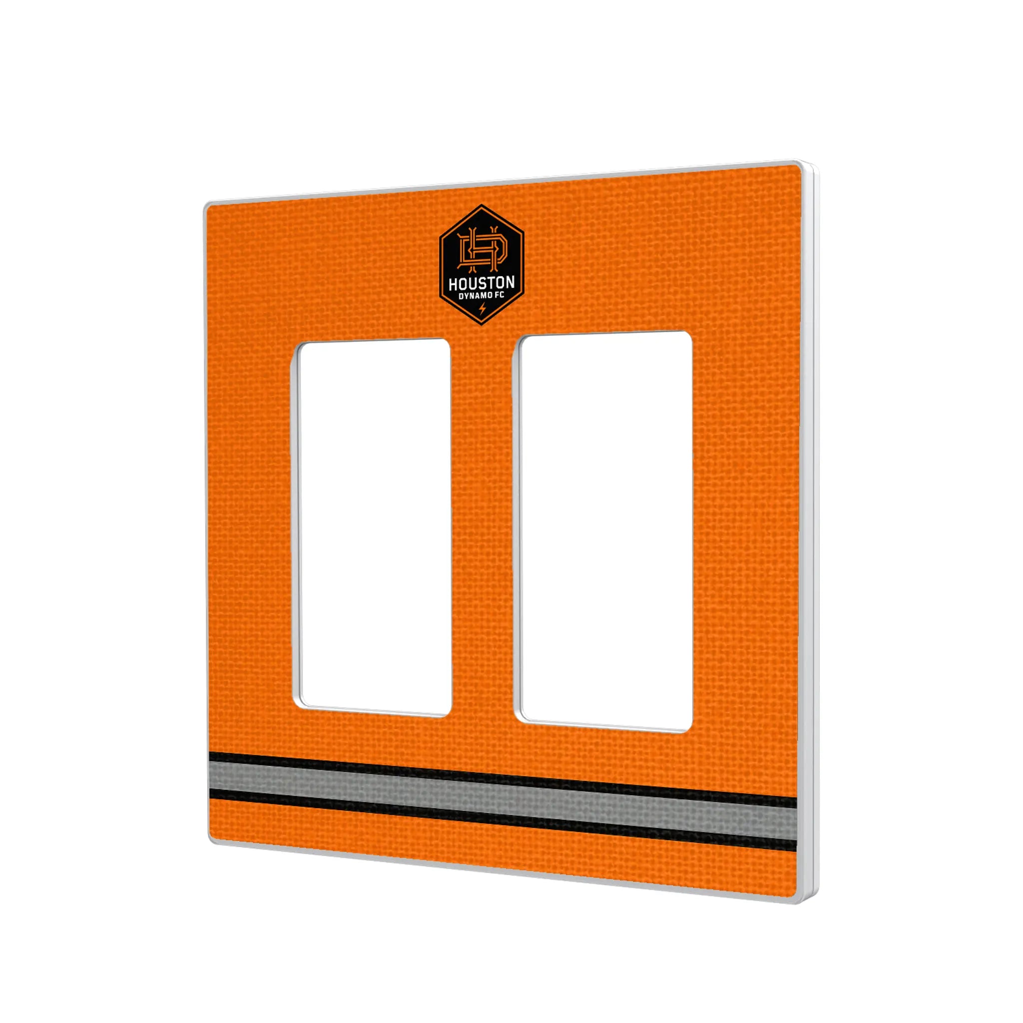 Houston Dynamo Stripe Hidden-Screw Light Switch Plate#Style_Double Rocker