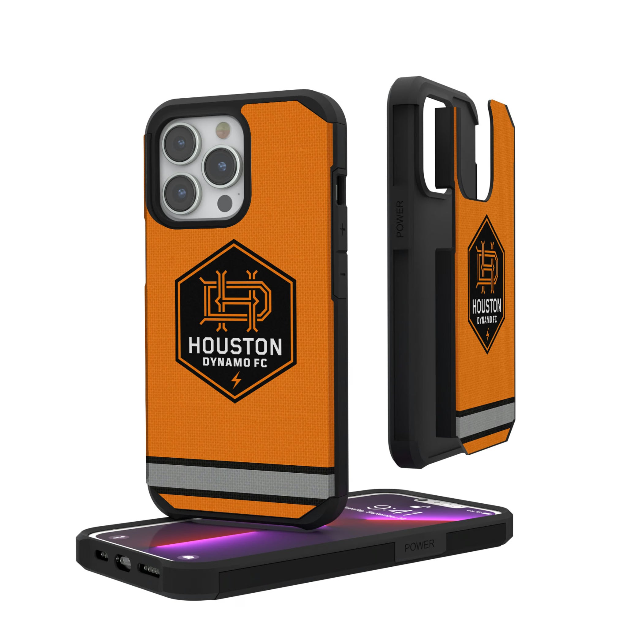 Houston Dynamo Stripe iPhone Rugged Phone Case for Apple iPhone