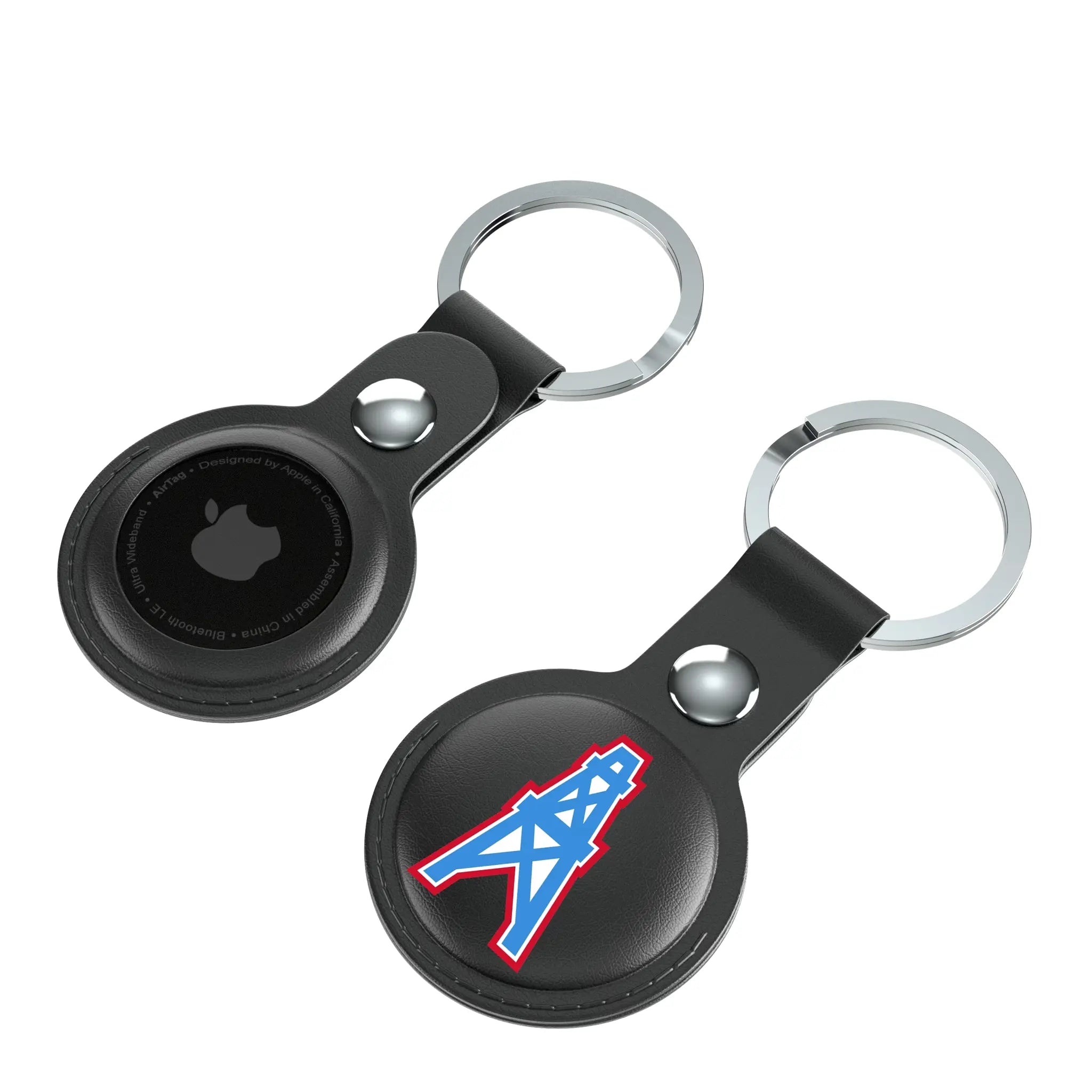 Houston Oilers Historic Collection Insignia AirTag Black Airtag Holder 2-Pack - Isometric View