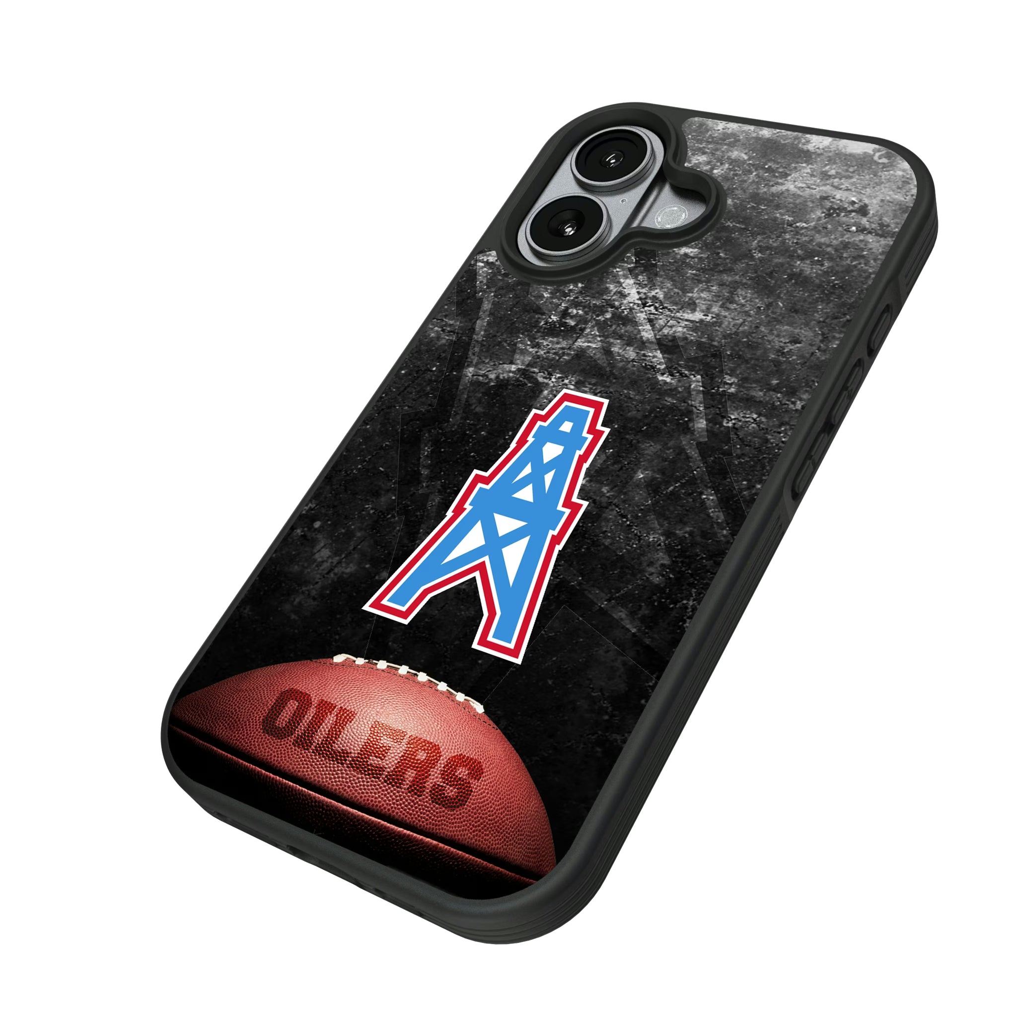 Houston Oilers Historic Collection Legendary iPhone Bump Phone Case for Apple iPhone - Isometric View#Device_iPhone 17