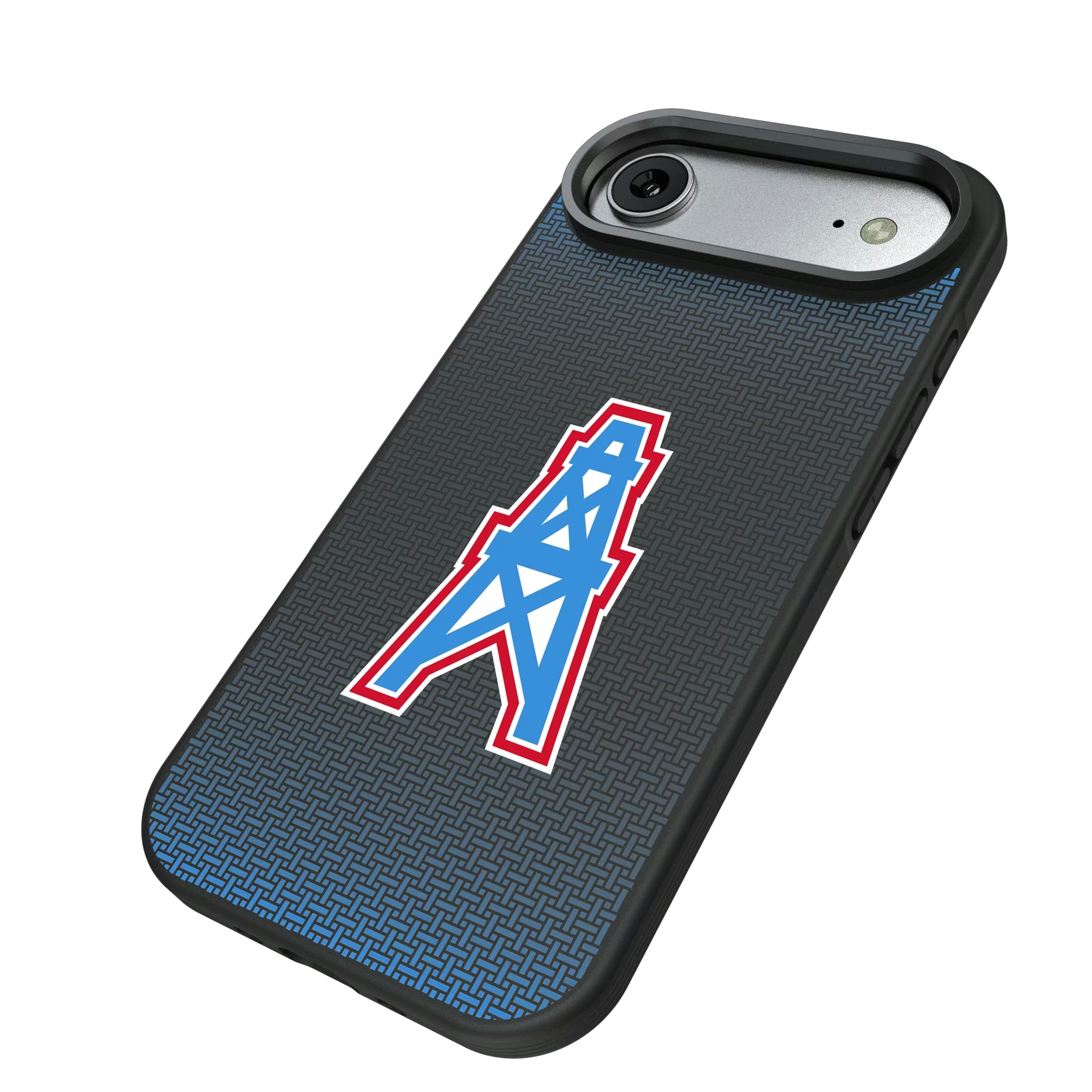 Houston Oilers Historic Collection Linen iPhone Bump Phone Case for Apple iPhone - Isometric View#Device_iPhone Air