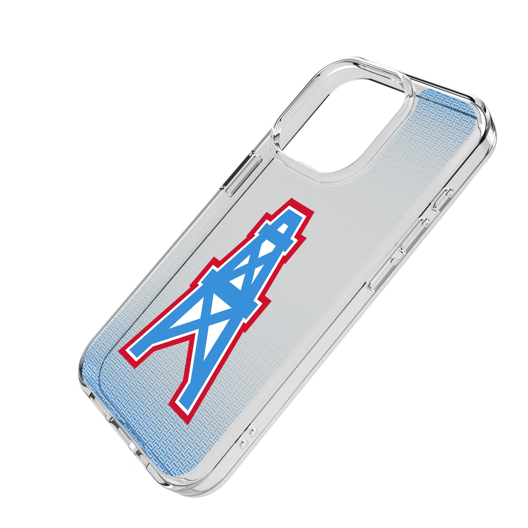 Houston Oilers Historic Collection Linen iPhone Clear Phone Case for Apple iPhone - Isometric View