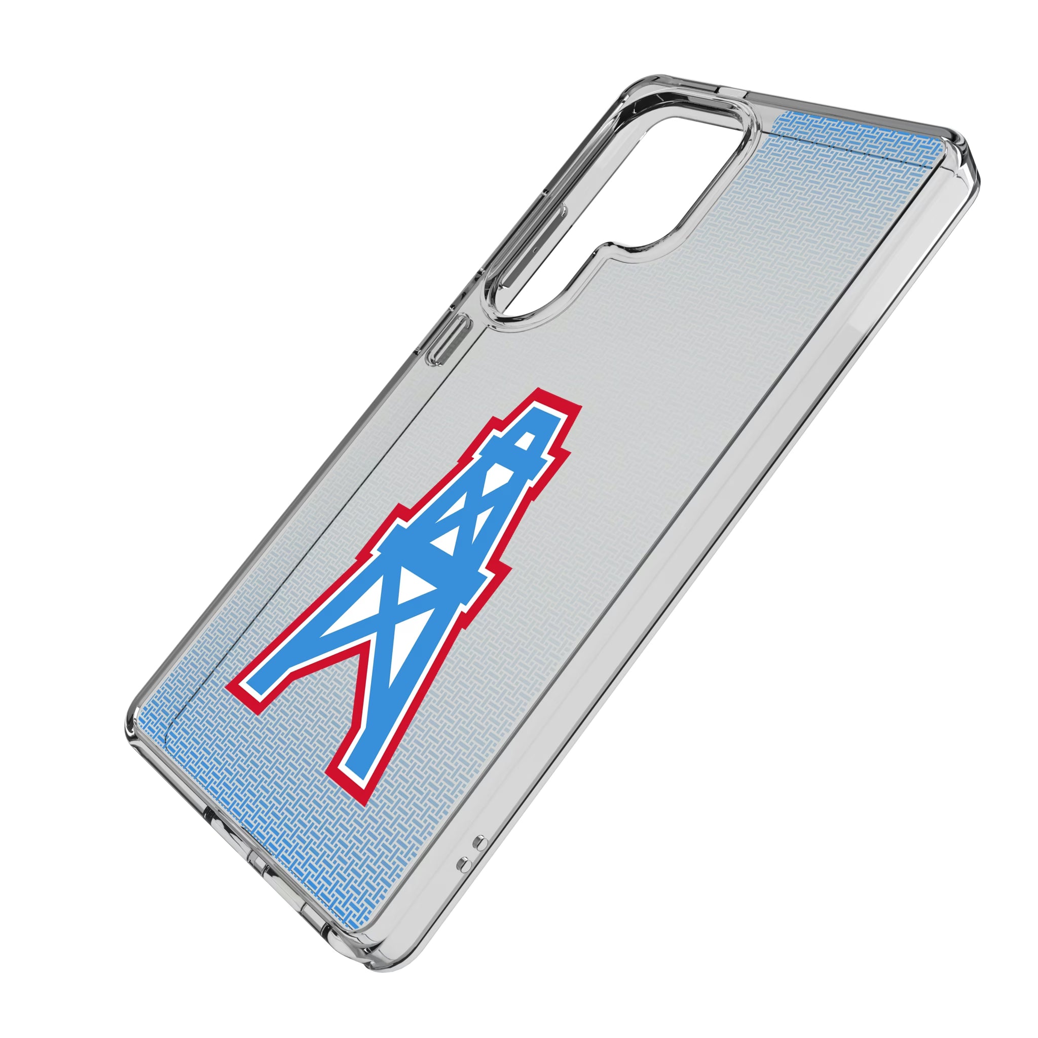Houston Oilers Historic Collection Linen Galaxy Clear Phone Case for Samsung Galaxy - Isometric View