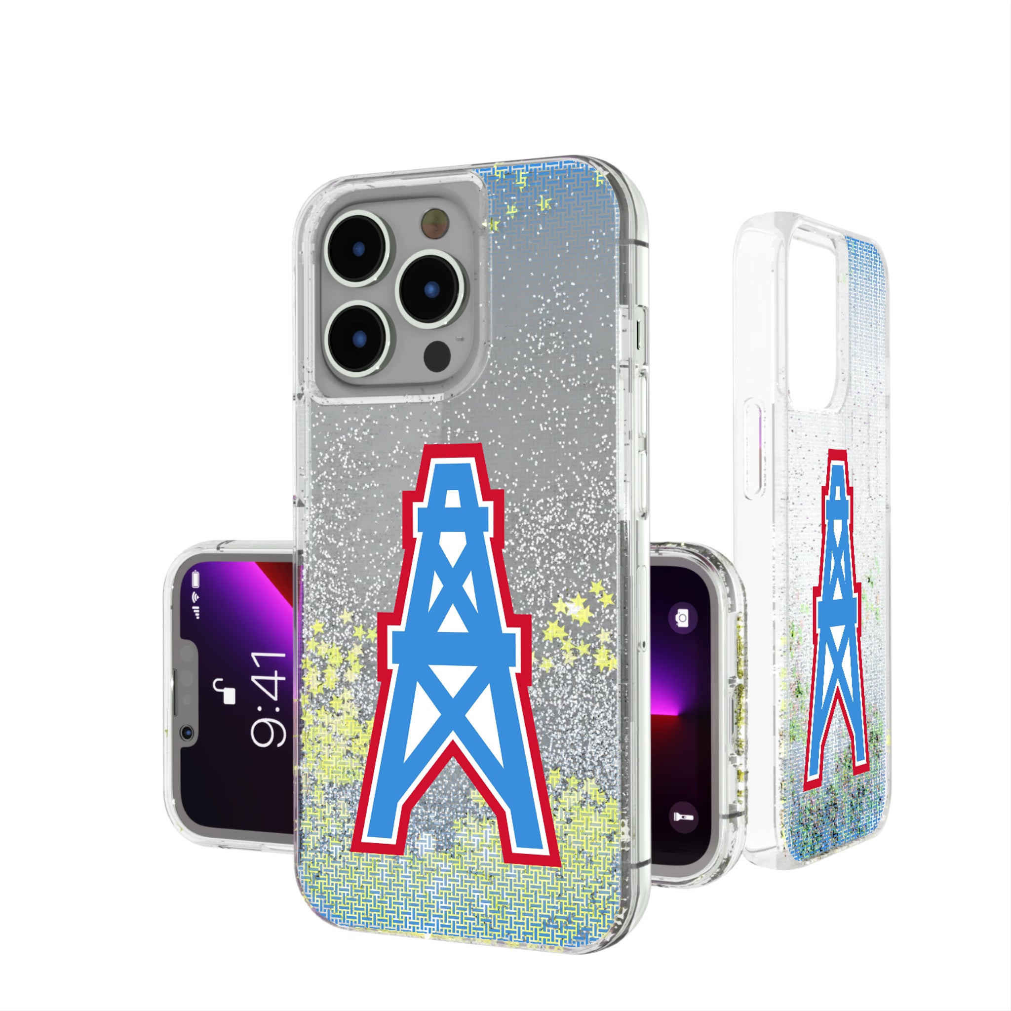 Houston Oilers Historic Collection Linen iPhone Glitter Phone Case for Apple iPhone