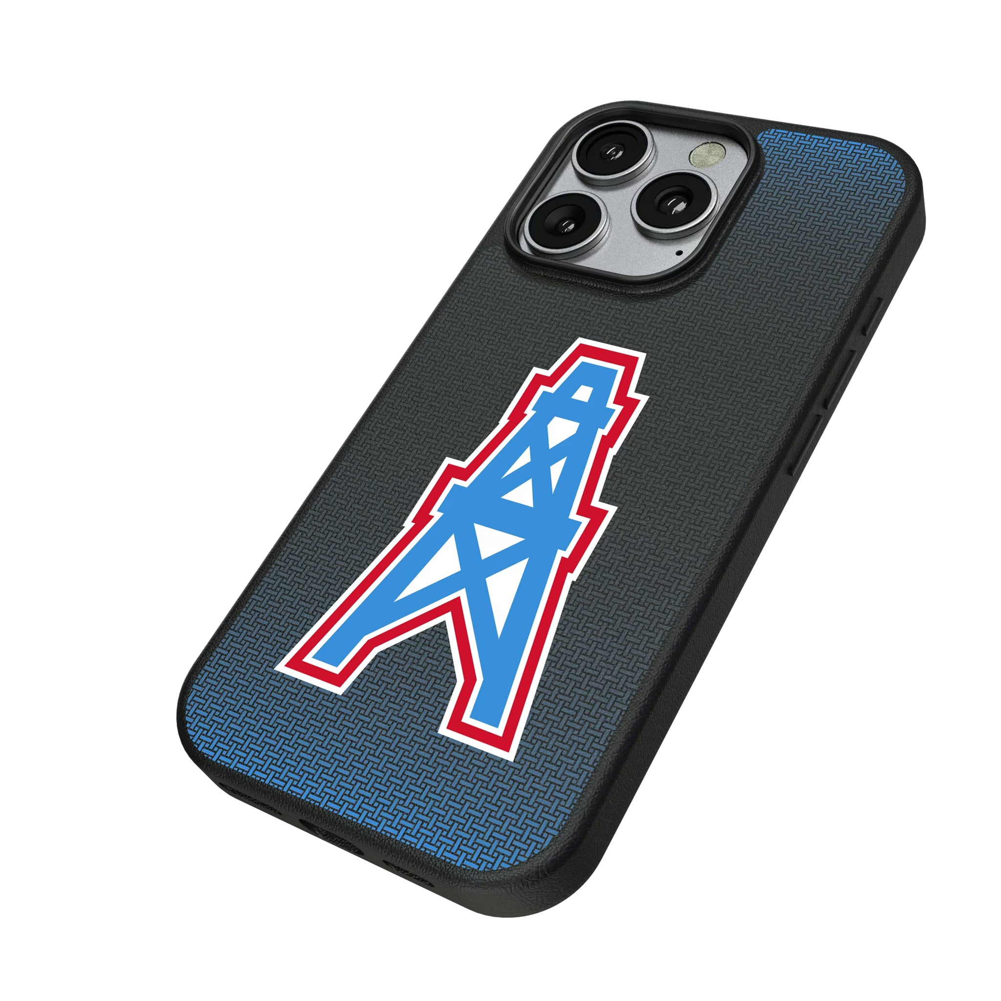 Houston Oilers Historic Collection Linen iPhone MagSafe Compatible Phone Case for Apple iPhone - Isometric View