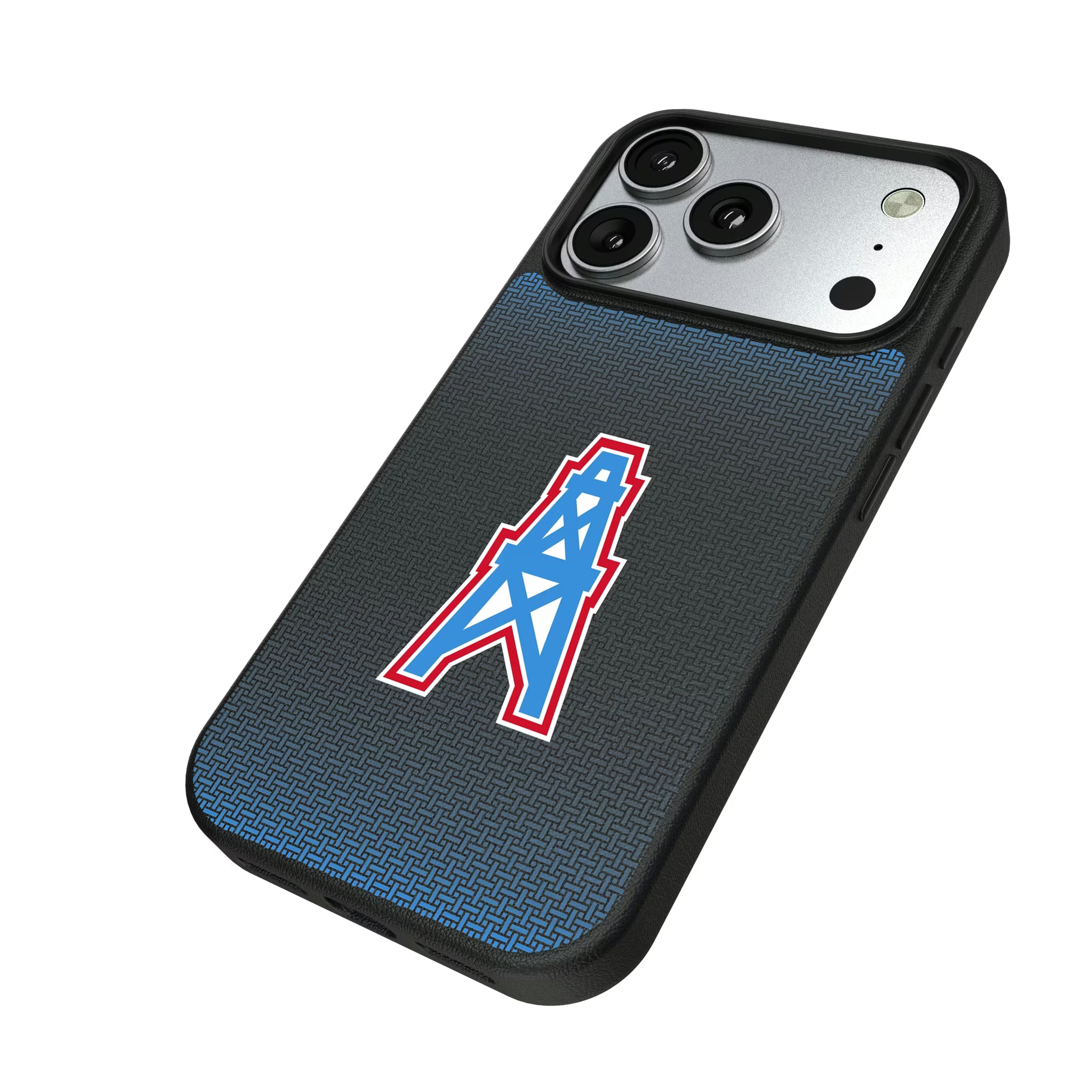 Houston Oilers Historic Collection Linen iPhone MagSafe Compatible Phone Case for Apple iPhone - Isometric View#Device_iPhone 17 Pro