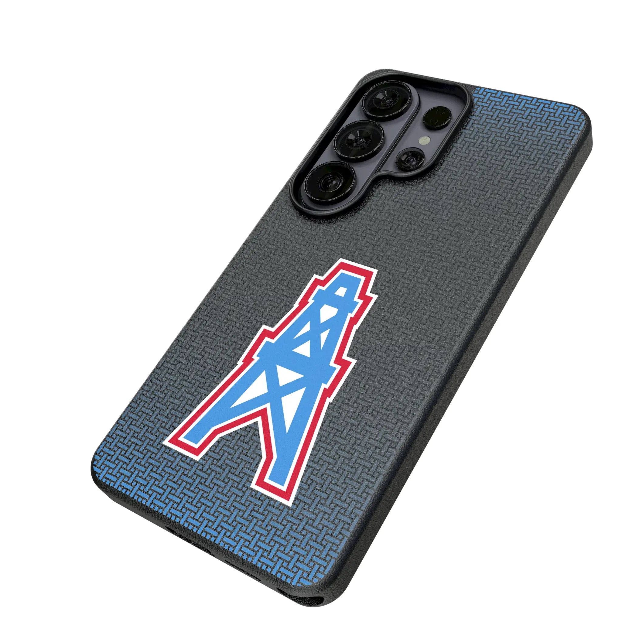 Houston Oilers Historic Collection Linen Galaxy MagSafe Compatible Phone Case for Samsung Galaxy - Isometric View#Device_Galaxy S26 Ultra