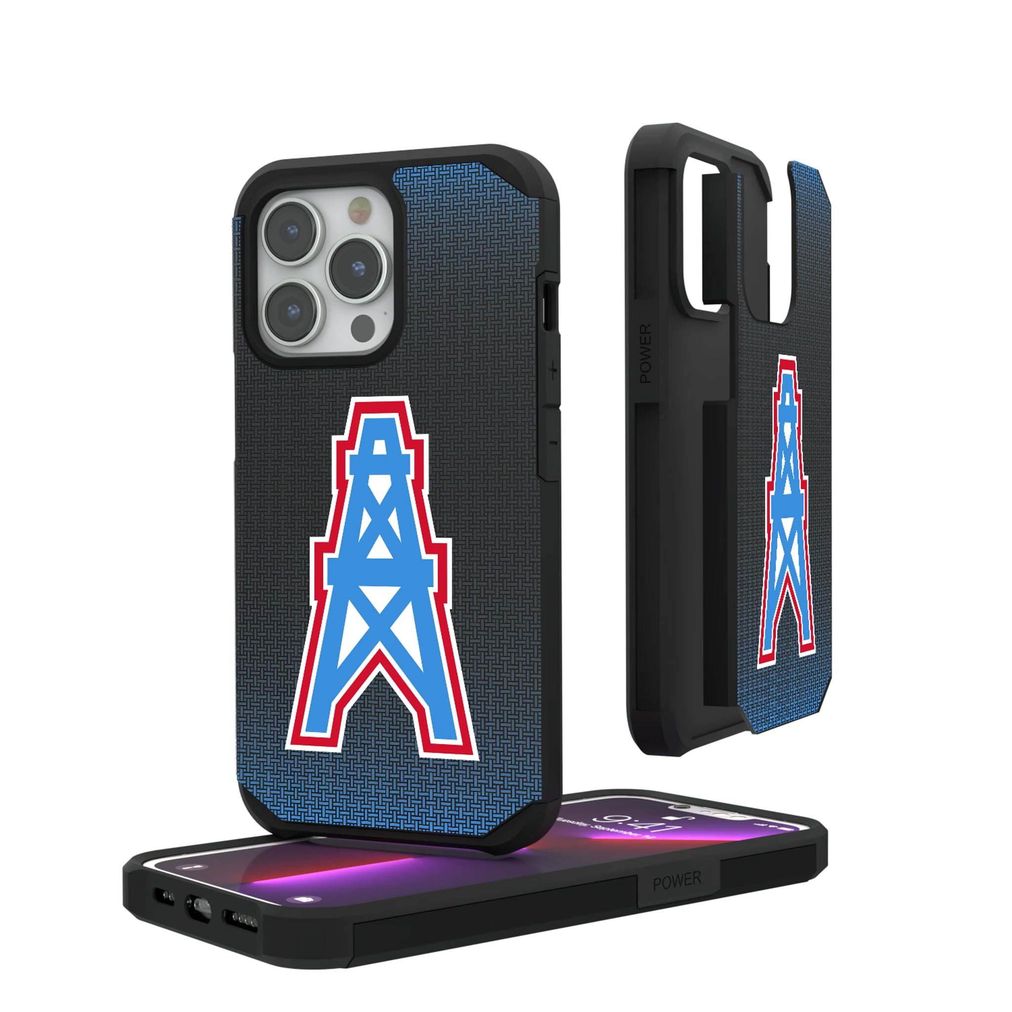 Houston Oilers Historic Collection Linen iPhone Rugged Phone Case for Apple iPhone#Device_iPhone 13 Pro