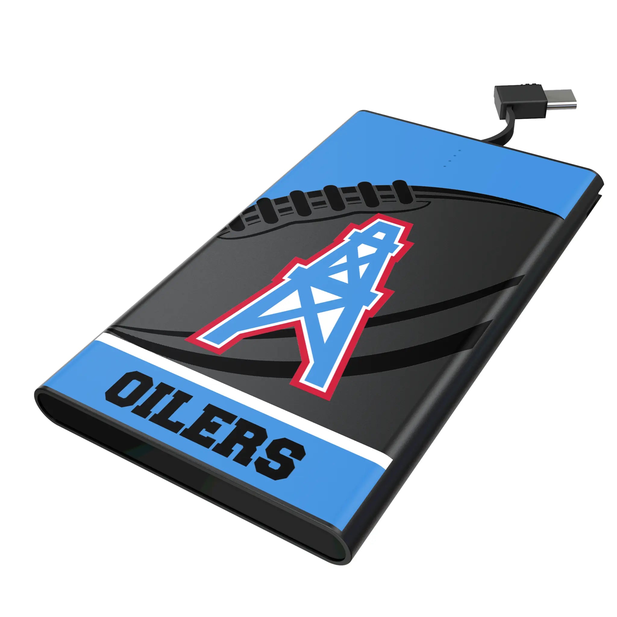 Houston Oilers Historic Collection Passtime 5000mAh Flat Power Bank
