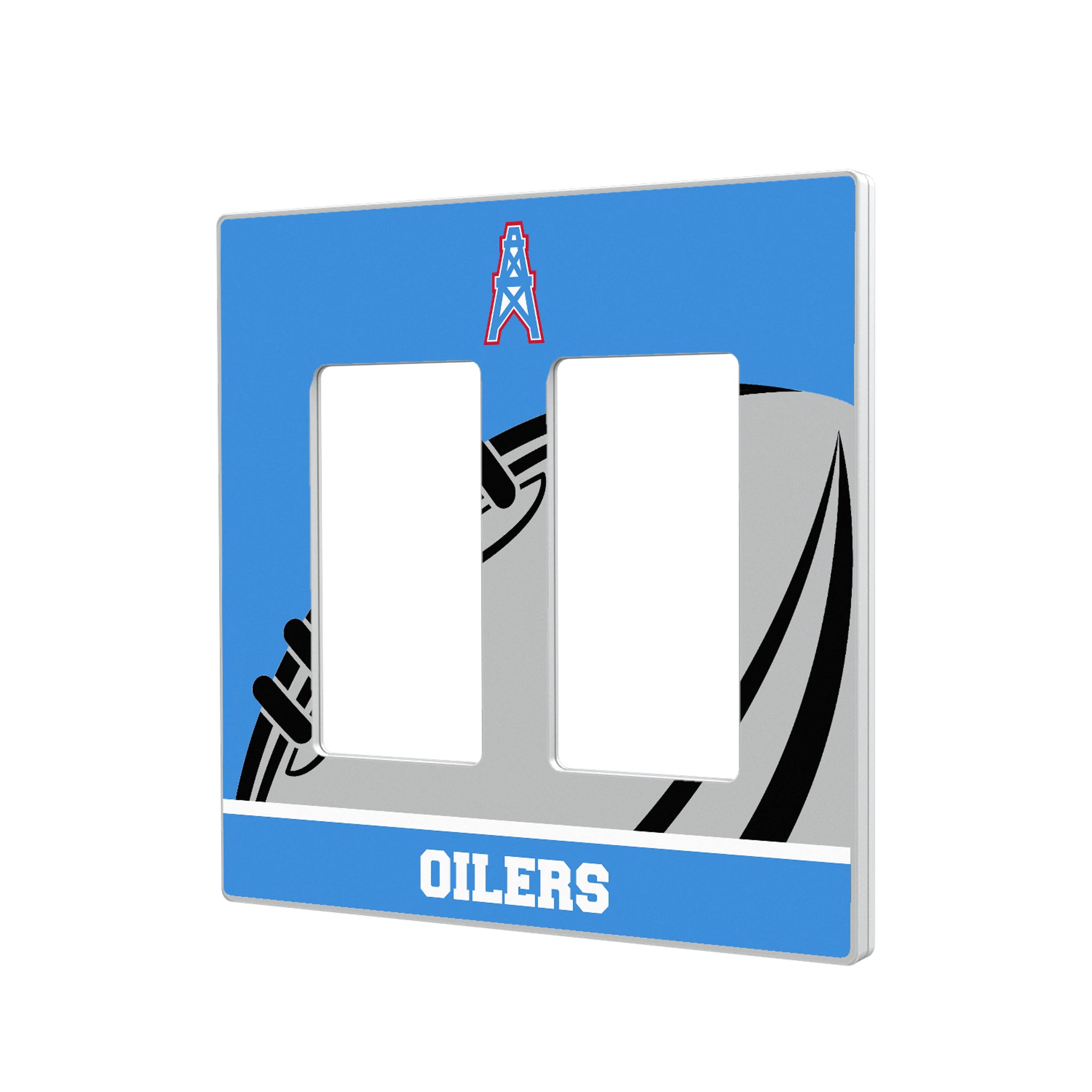 Houston Oilers Historic Collection Passtime Hidden-Screw Light Switch Plate#Style_Double Rocker