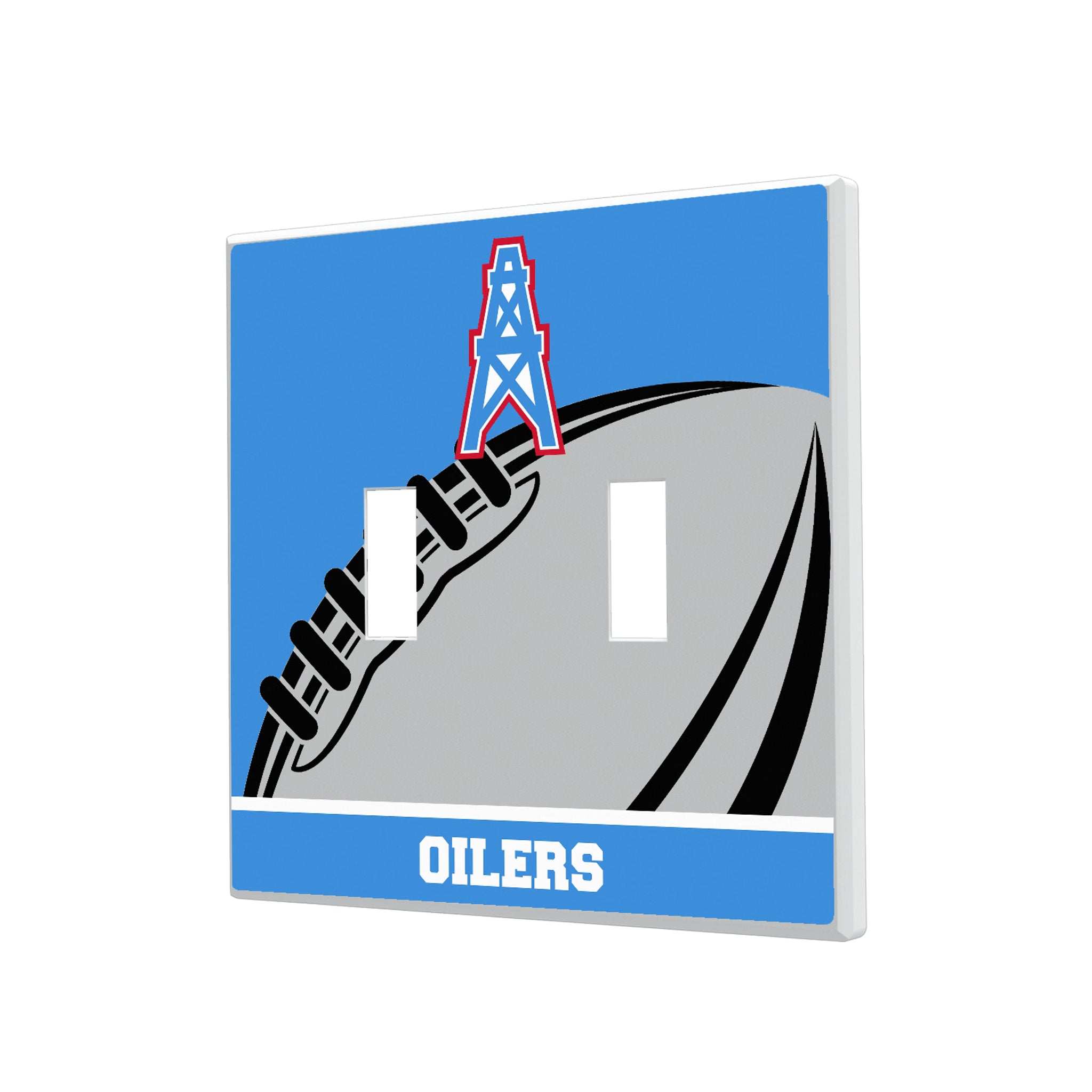 Houston Oilers Historic Collection Passtime Hidden-Screw Light Switch Plate#Style_Double Toggle