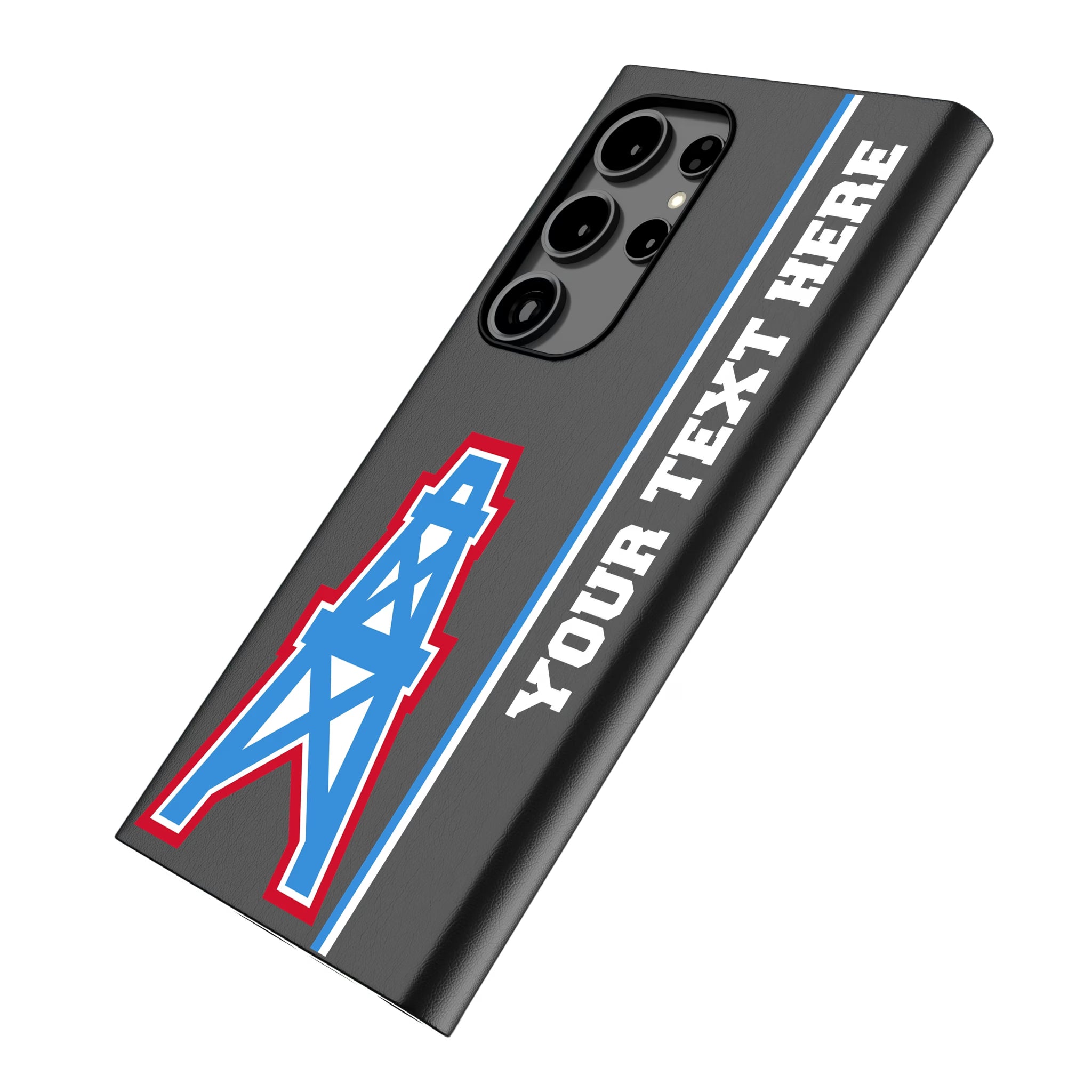 Houston Oilers Historic Collection Personalized Sidebard Galaxy MagSafe Compatible Phone Case for Samsung Galaxy - Isometric View