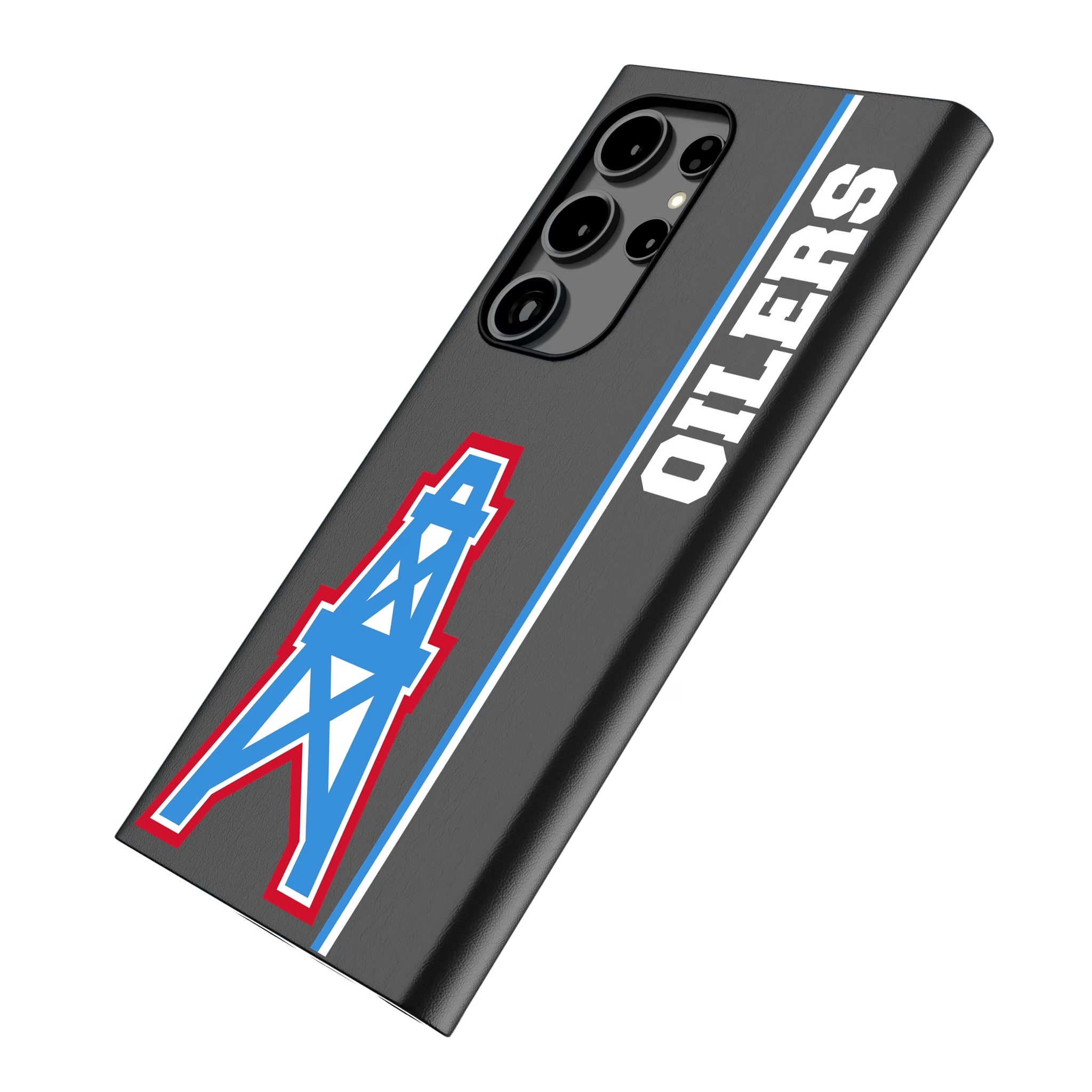 Houston Oilers Historic Collection Sidebar Galaxy MagSafe Compatible Phone Case for Samsung Galaxy - Isometric View
