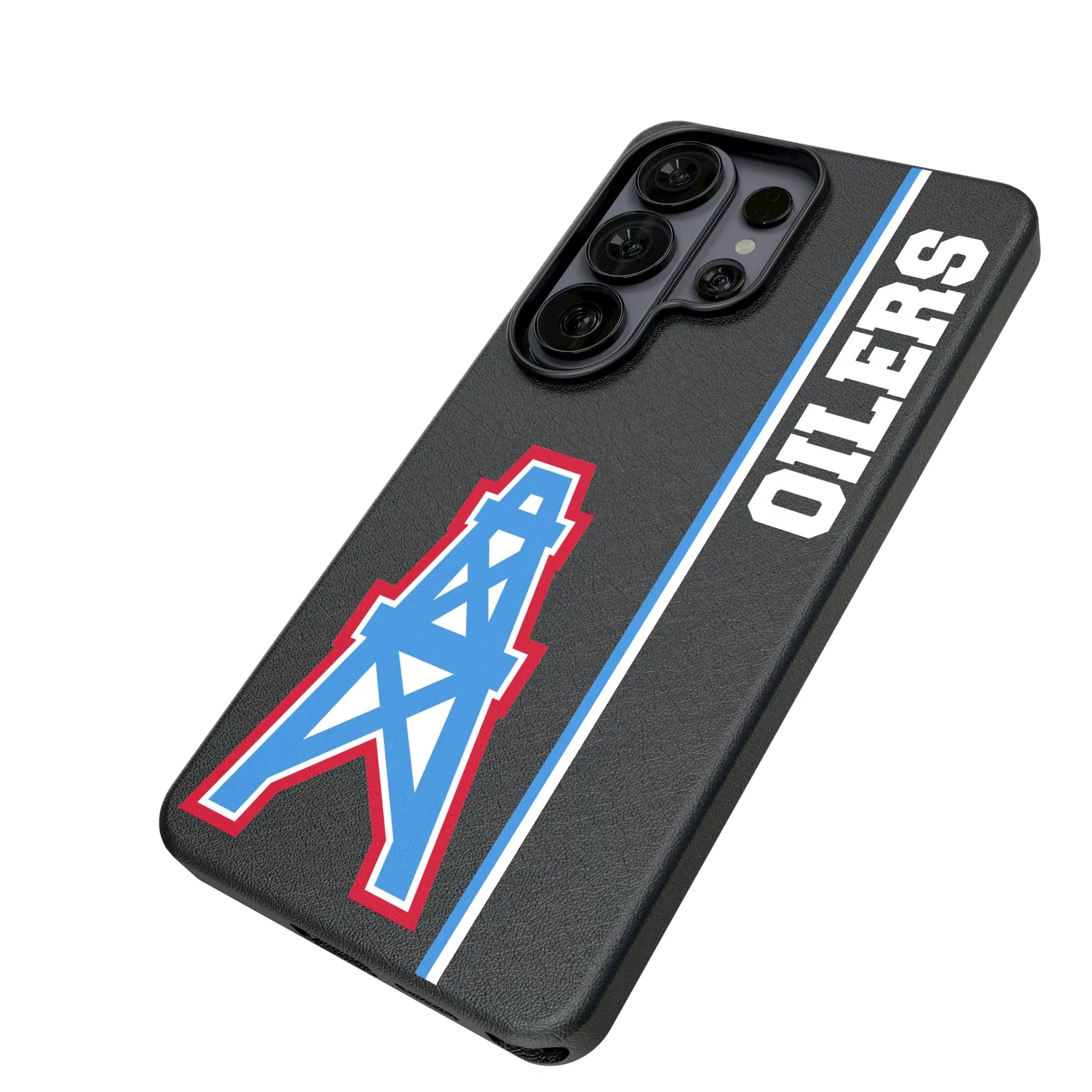 Houston Oilers Historic Collection Sidebar Galaxy MagSafe Compatible Phone Case for Samsung Galaxy - Isometric View#Device_Galaxy S26 Ultra