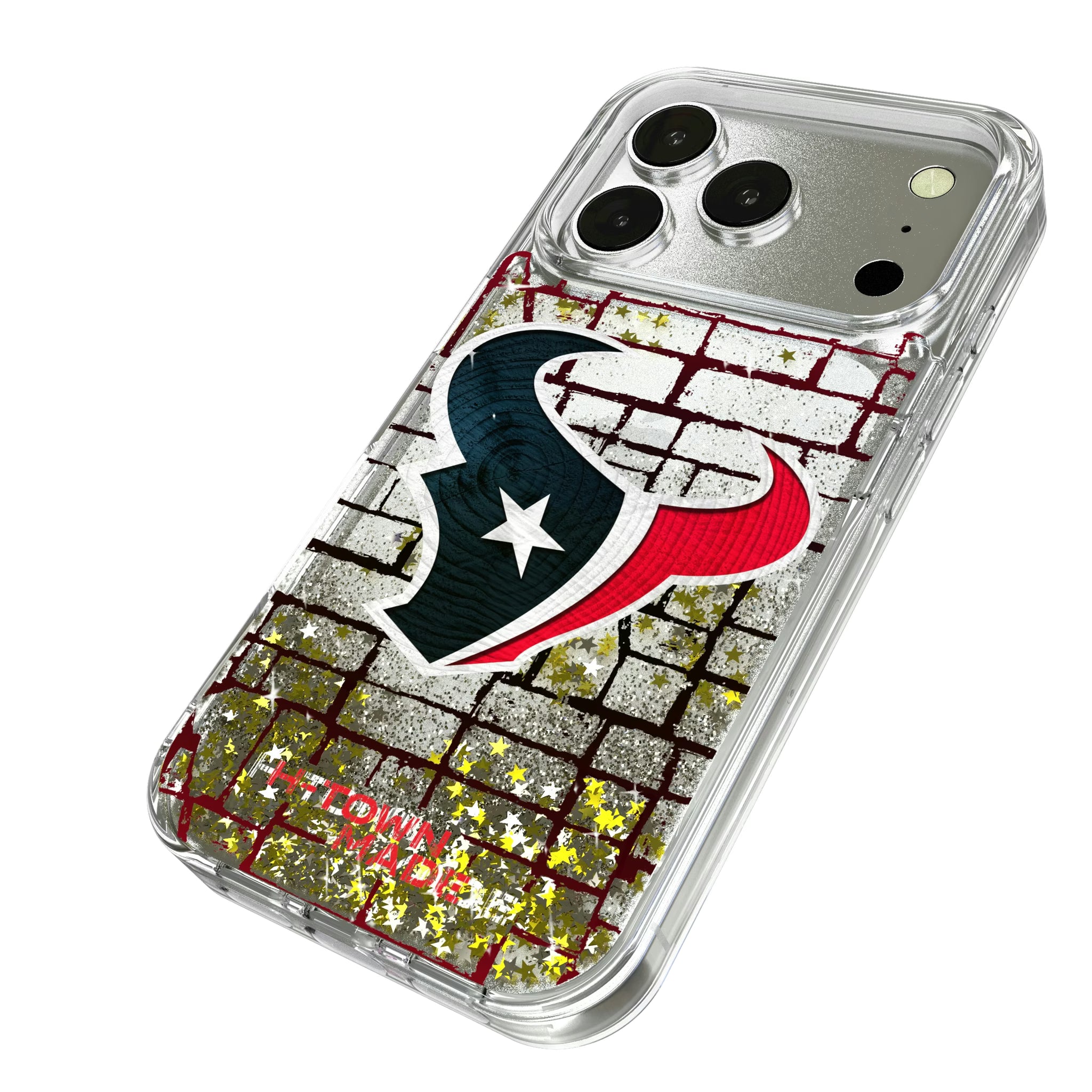 Houston Texans Brick iPhone Glitter Phone Case for Apple iPhone - Isometric View
