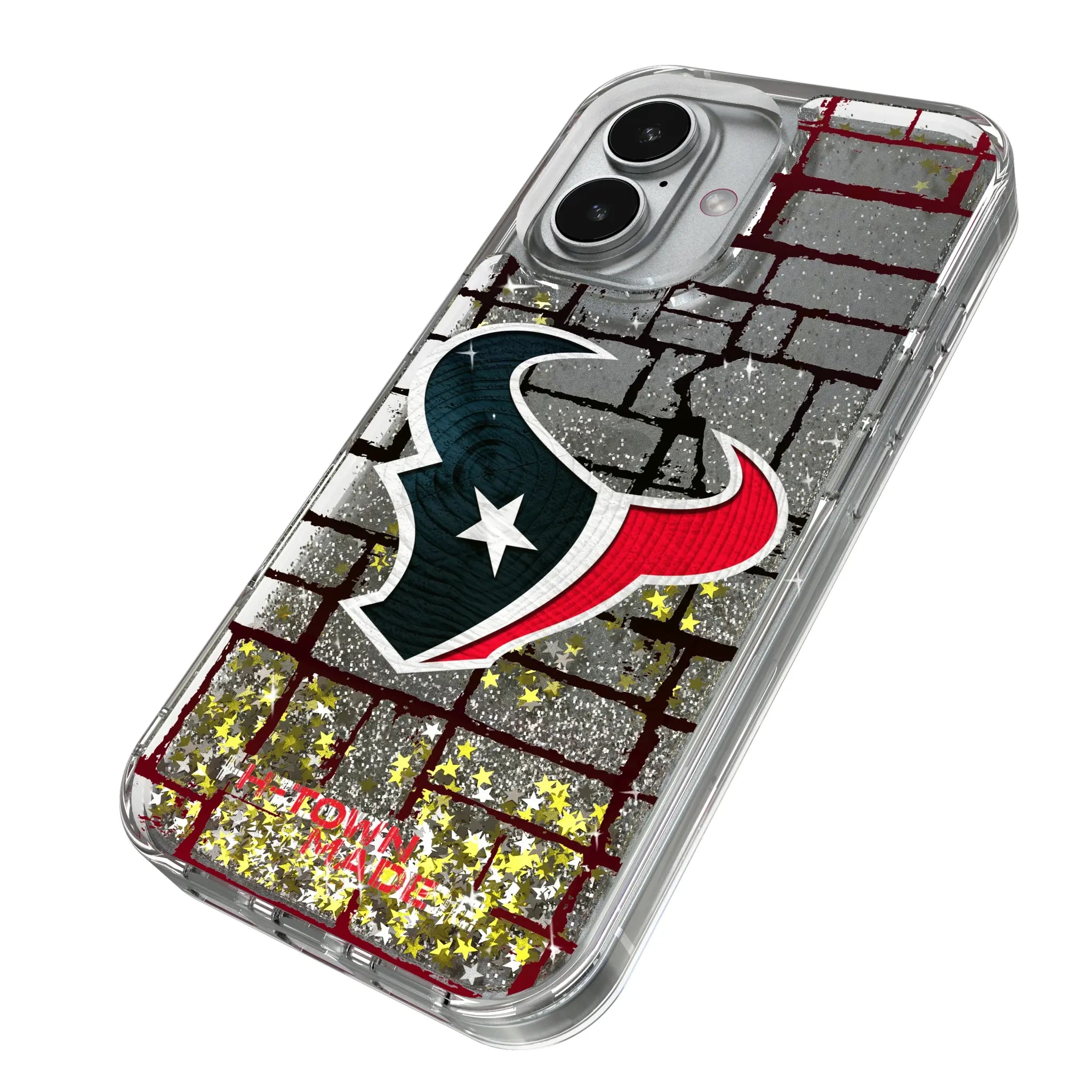 Houston Texans Brick iPhone Glitter Phone Case for Apple iPhone - Isometric View